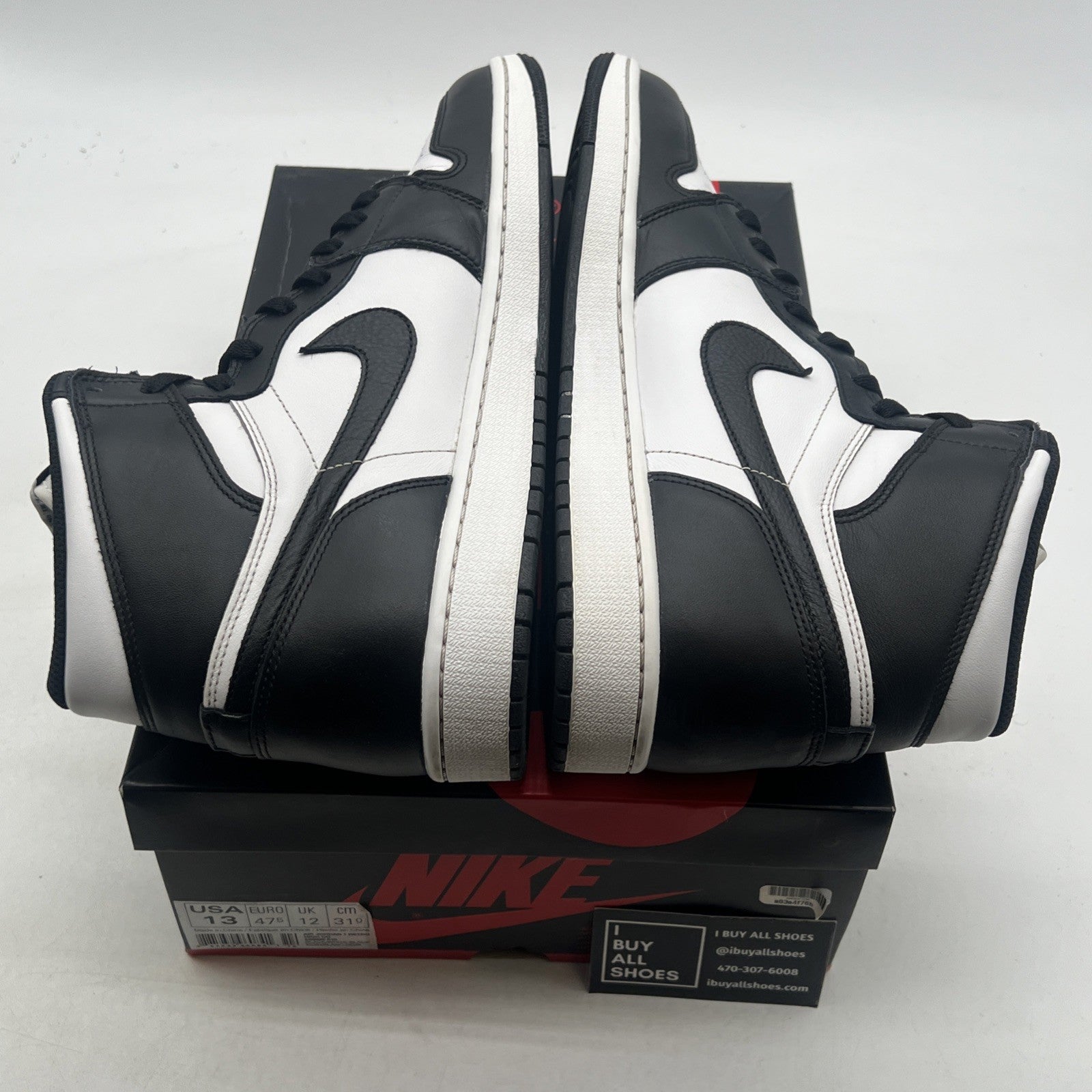 Size 13 - Air Jordan 1 Retro OG 2014 High Black White (555088-010)