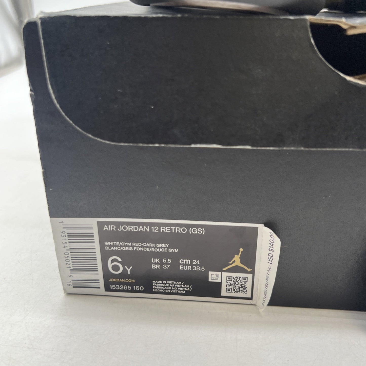 Size 6Y - Air Jordan 12 Retro Dark Grey (153265-160)