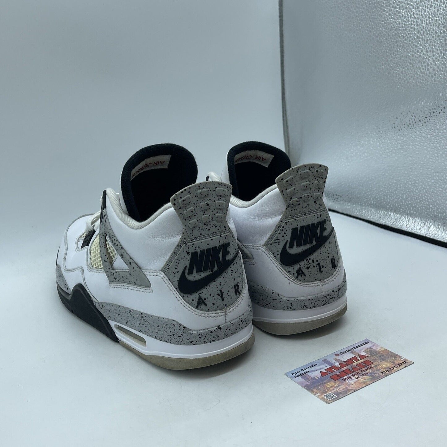 Size 13 - Jordan 4 Retro OG Mid White Cement Black Grey Leather (840606-192)