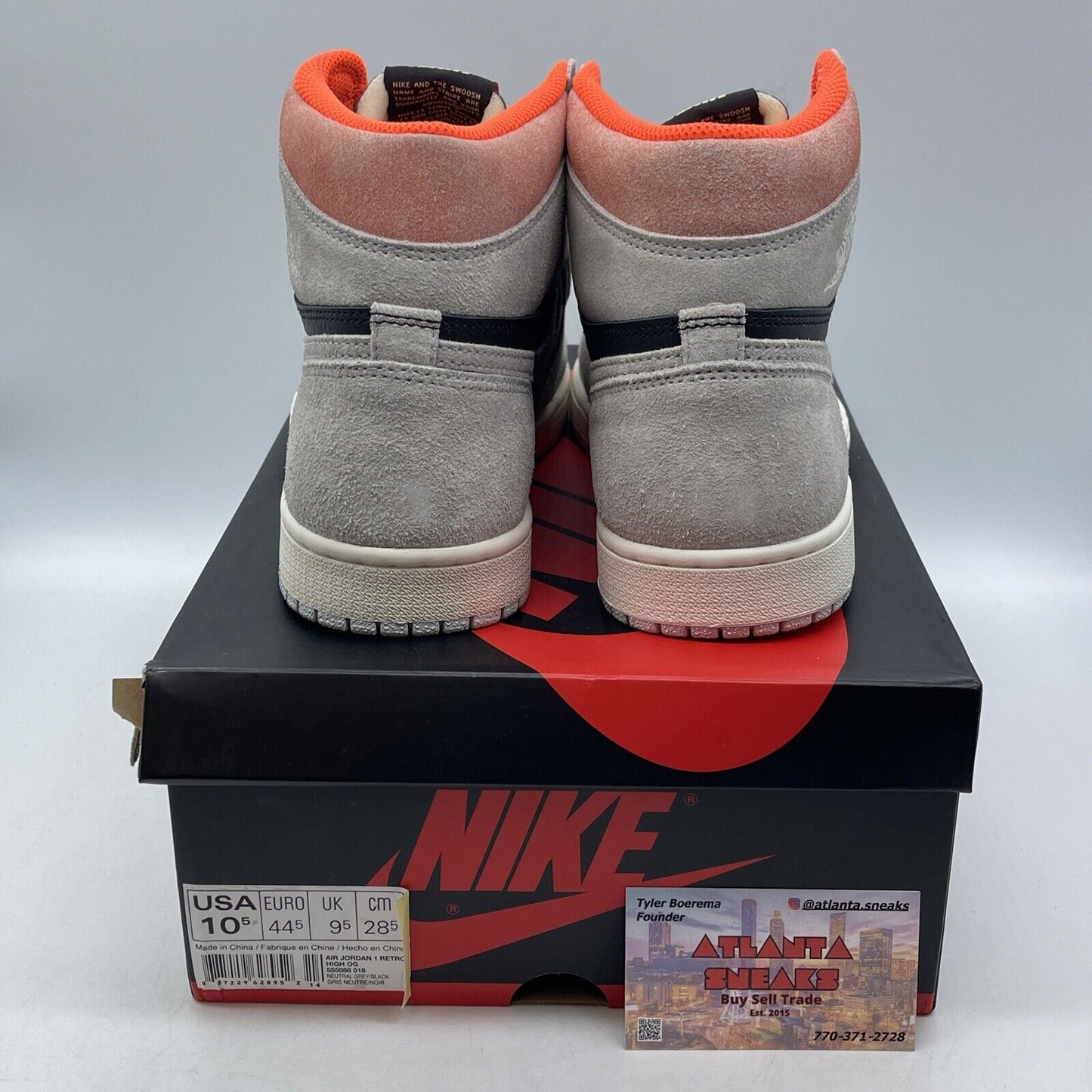 Size 10.5 - Air Jordan 1 Retro OG High Neutral Grey Black Suede (555088-018)