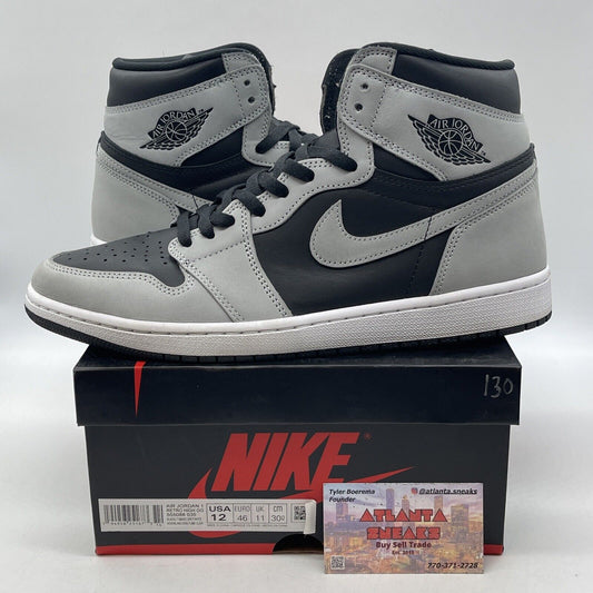 Size 12 - Jordan 1 Retro OG High Shadow 2.0 Grey Suede Black (555088-035)