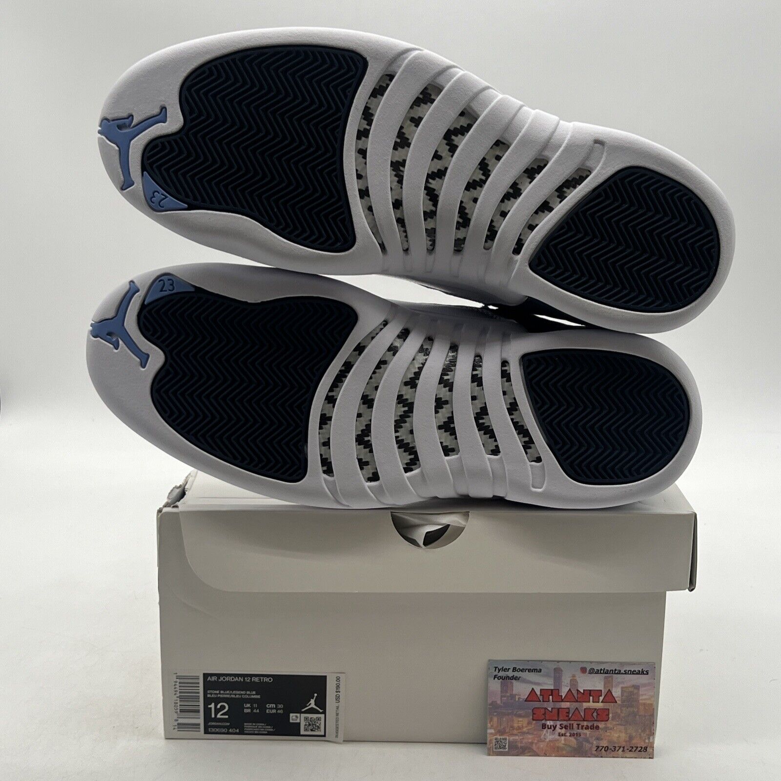 Size 12 - Jordan 12 Retro Indigo 2020 White Navy (130690-404)