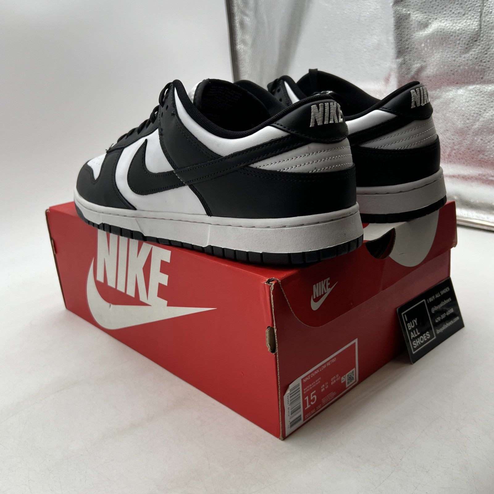 Size 15 - Nike Dunk Low Black White (DD1391-100)