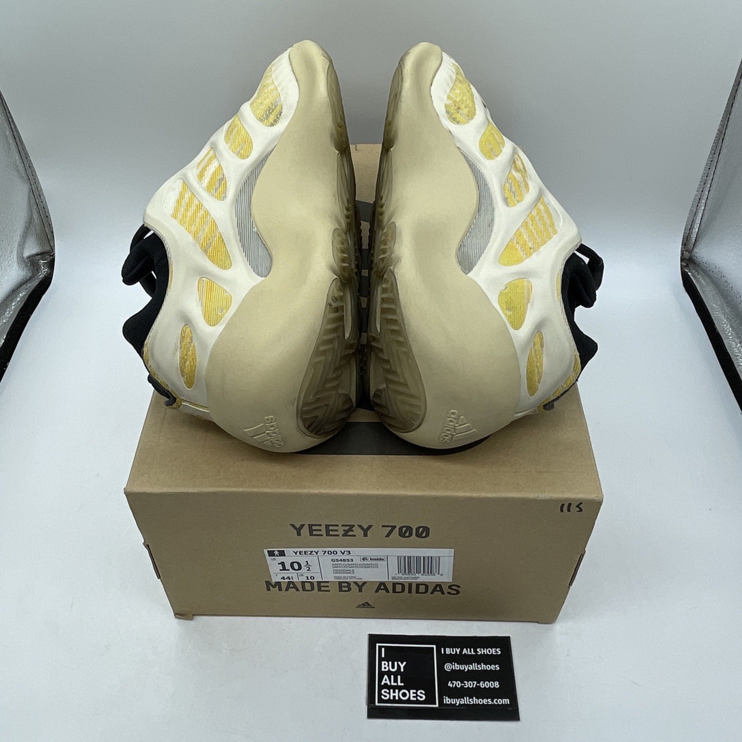 Size 10.5 - adidas Yeezy 700 V3 Safflower Black Tan Yellow Suede (G54853)