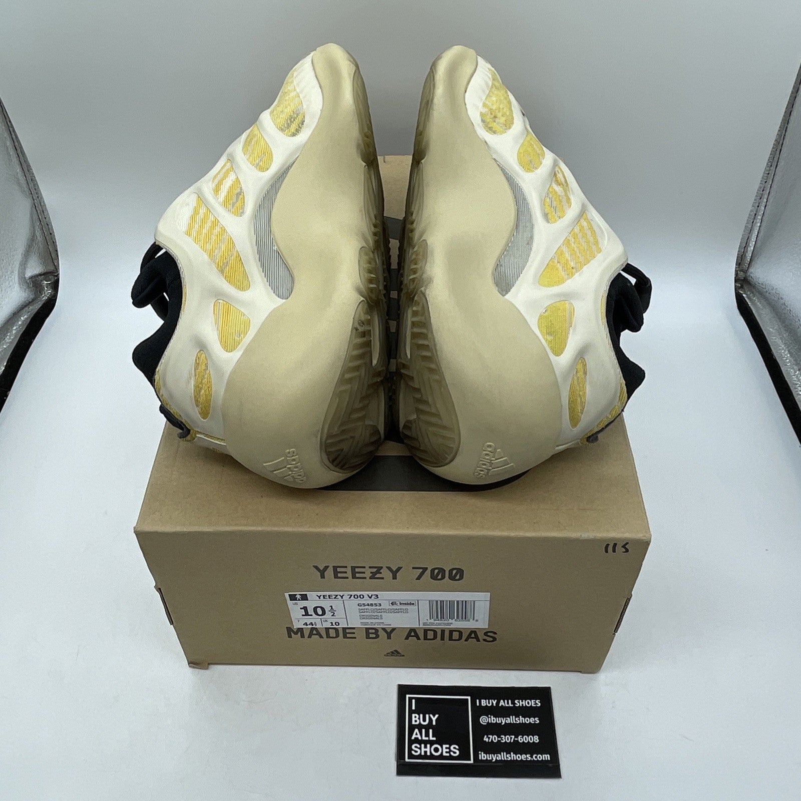 Size 10.5 - adidas Yeezy 700 V3 Safflower Black Tan Yellow Suede (G54853)