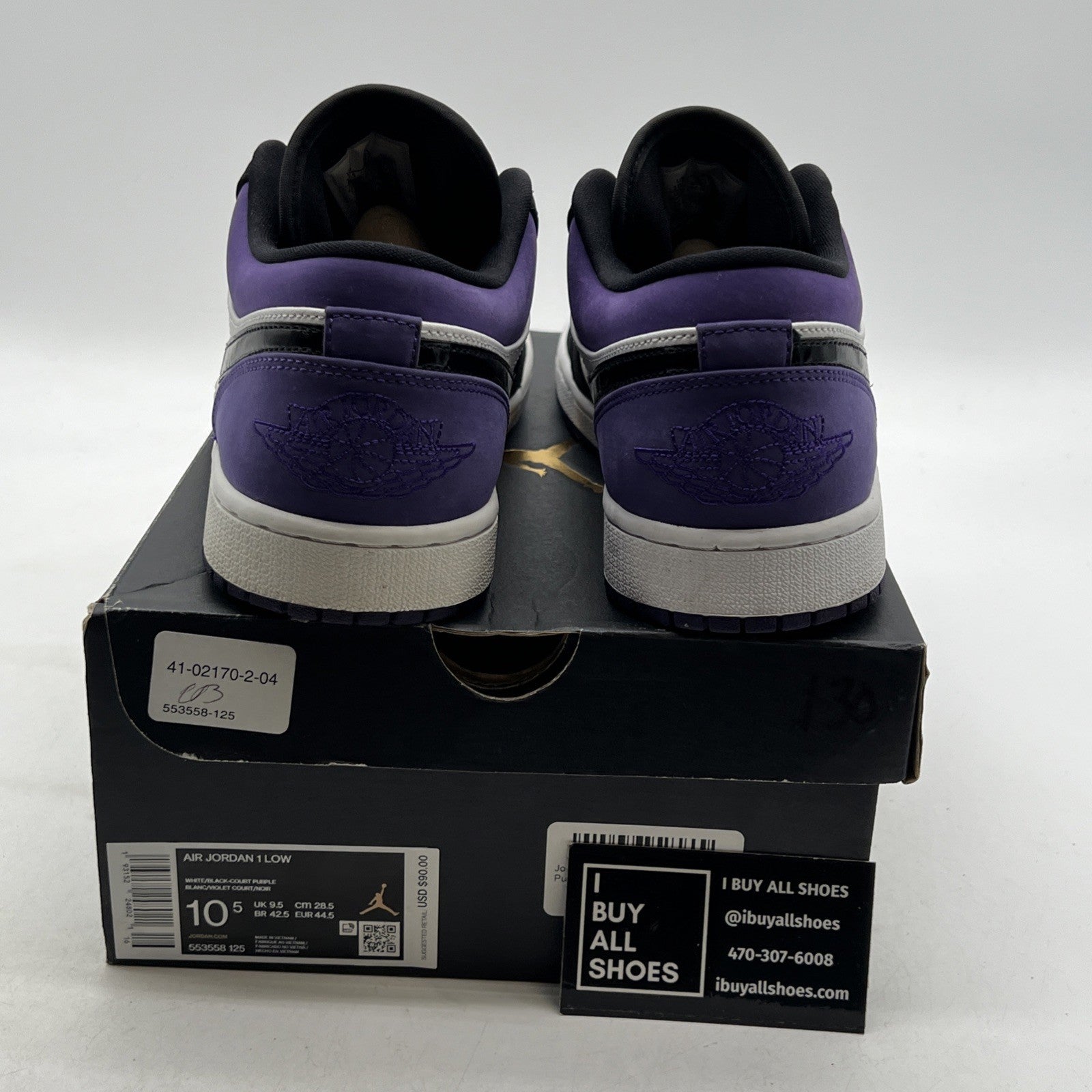 Size 10.5 - Air Jordan 1 Low Court Purple (553558-125)