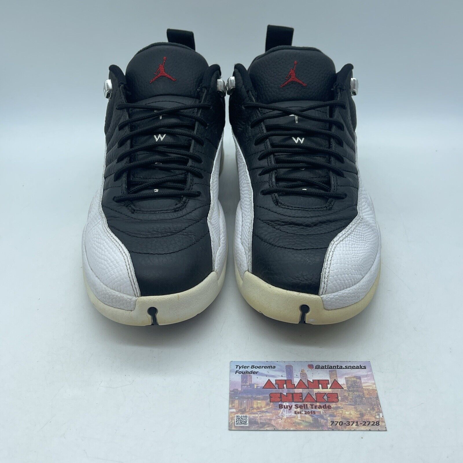 Size 10.5 - Air Jordan 12 Retro Low Playoffs White Black Leather (308317-004)