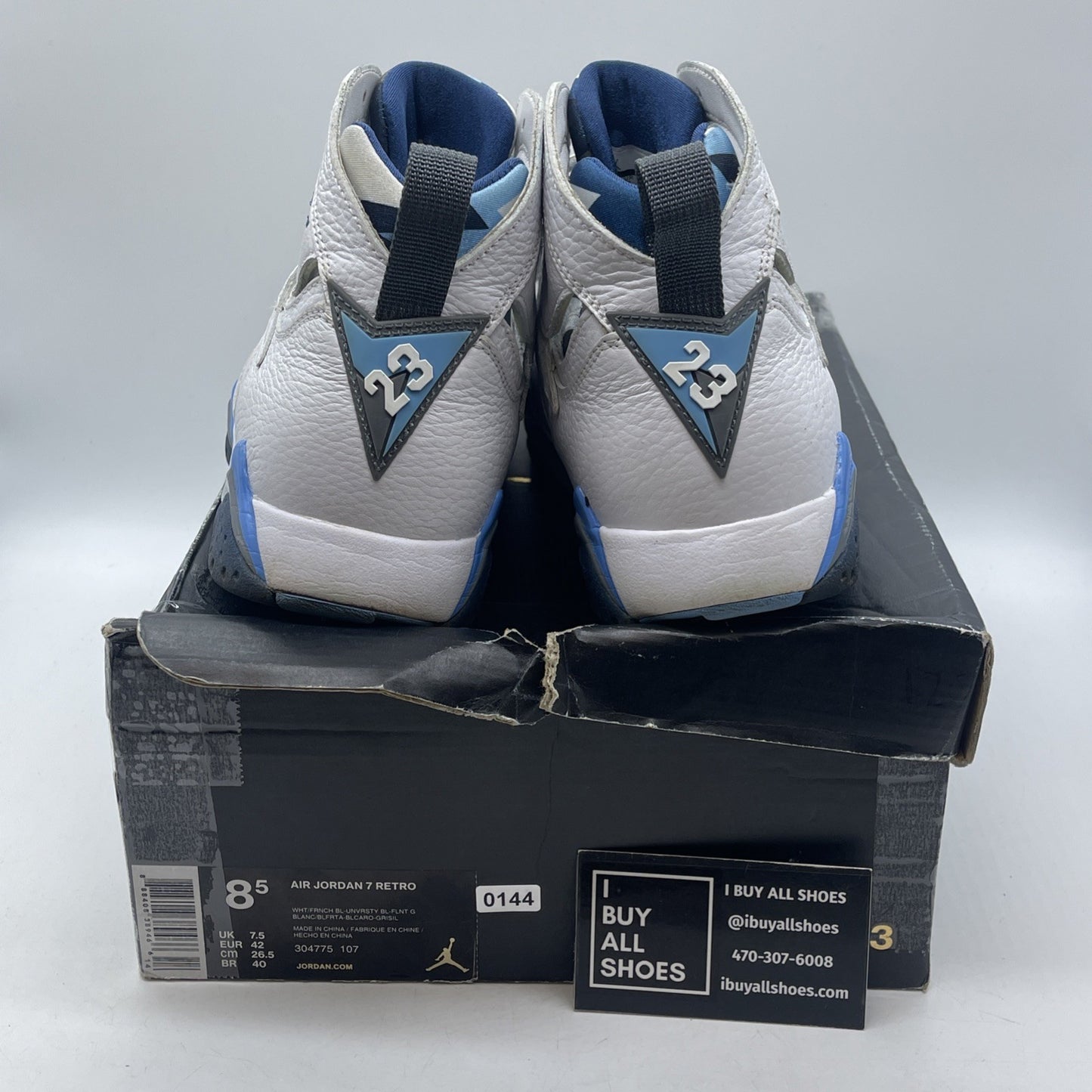 Size 8.5 - Air Jordan 7 Retro 2015 French Blue White Leather (304775-107)