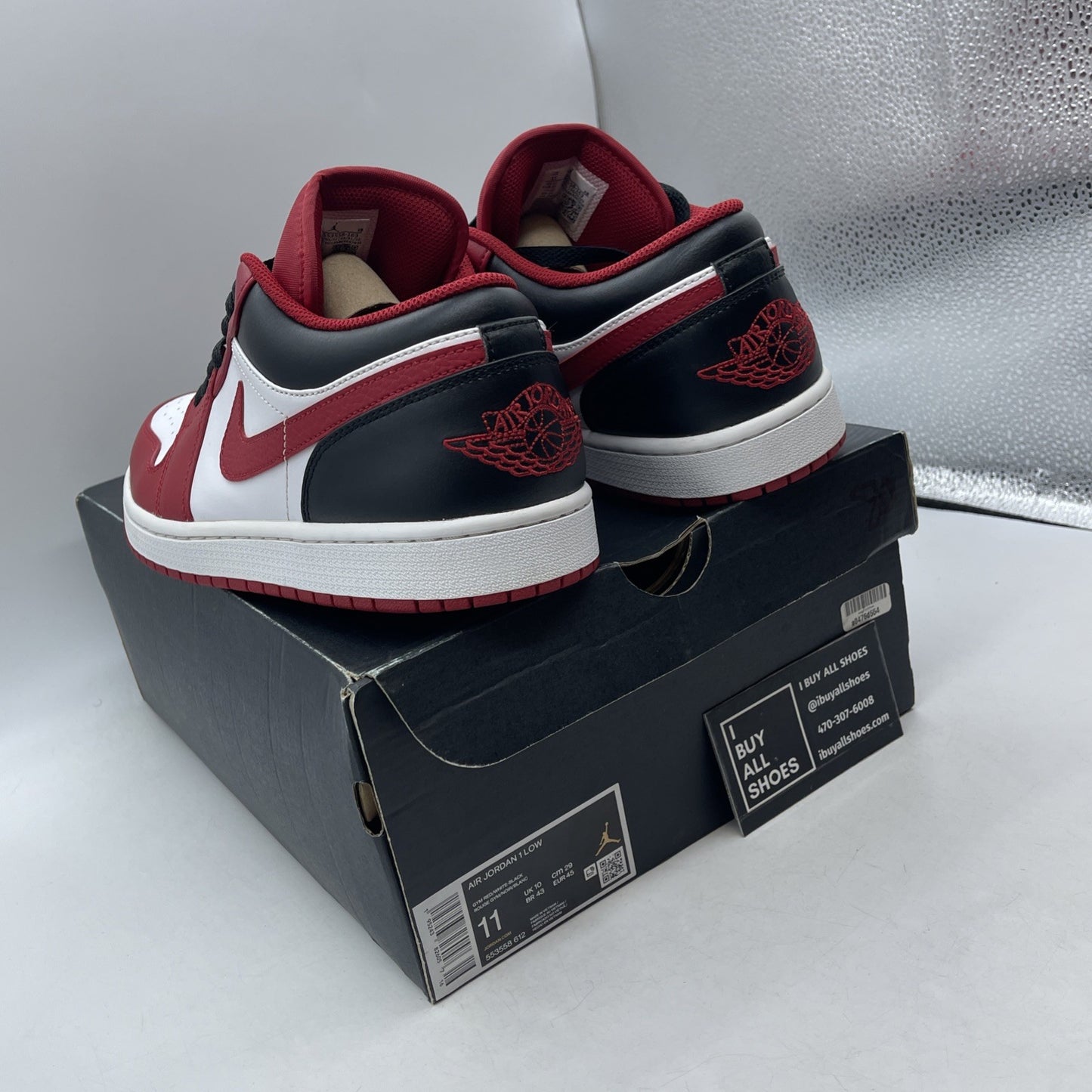Size 11 - Air Jordan 1 Low Bred Toe (553558-612)