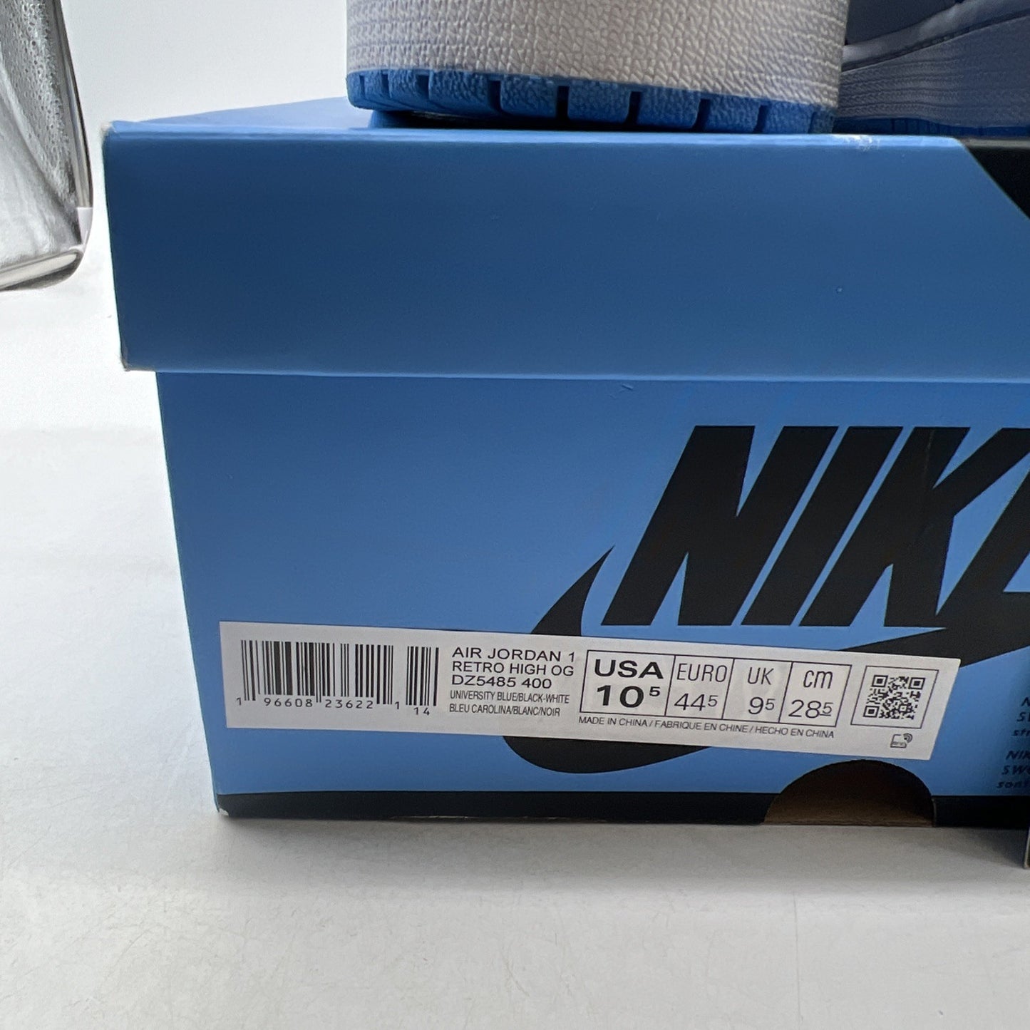 Size 10.5 - Air Jordan 1 Retro OG High UNC Toe (DZ5485-400)
