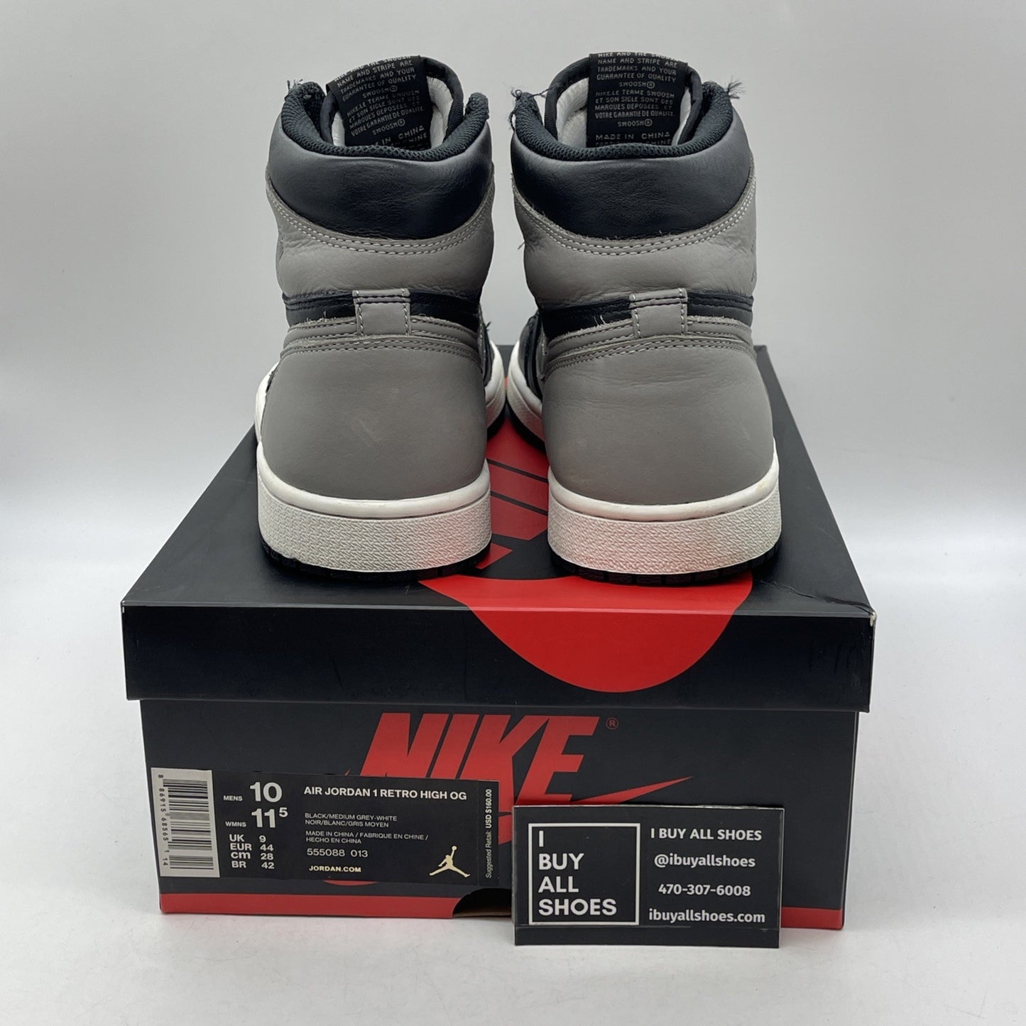 Size 10 - Air Jordan 1 Retro OG High Shadow (555088-013)