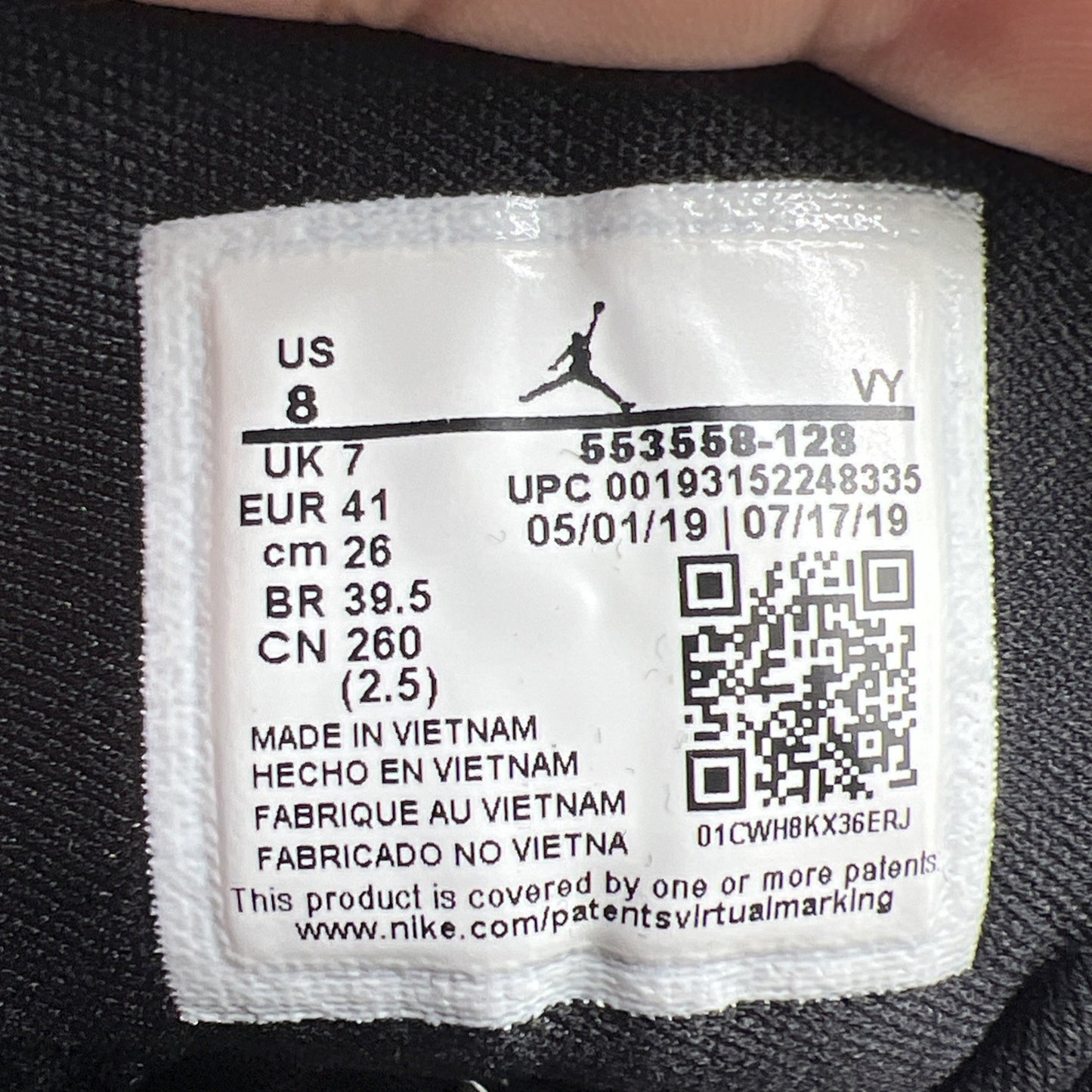Size 8 - Air Jordan 1 Low Shattered Backboard (553558-128)