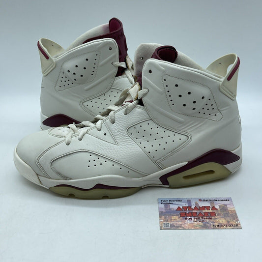 Size 11 - Air Jordan 6 Retro 2015 Maroon Tan White Leather (384664-116)