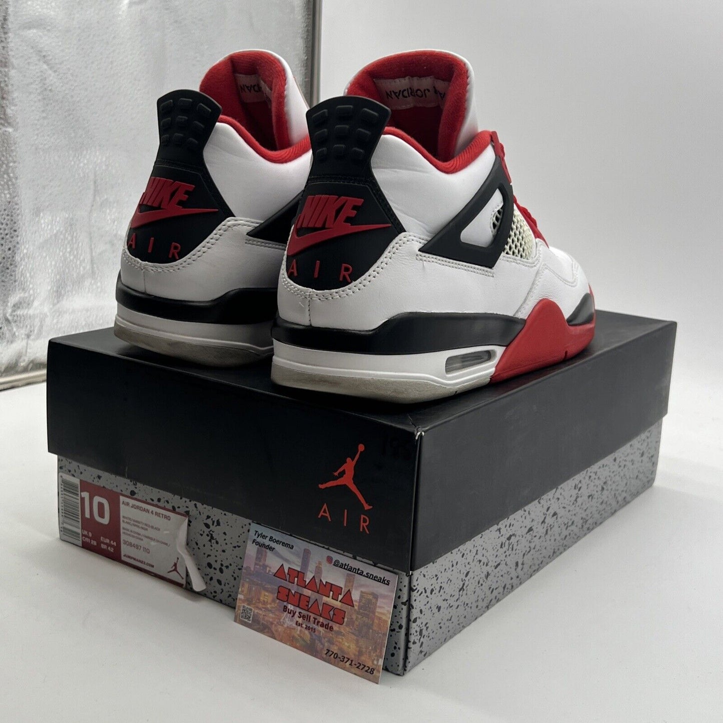 Size 10 - Air Jordan 4 Retro Fire Red 2012 (308497-110)