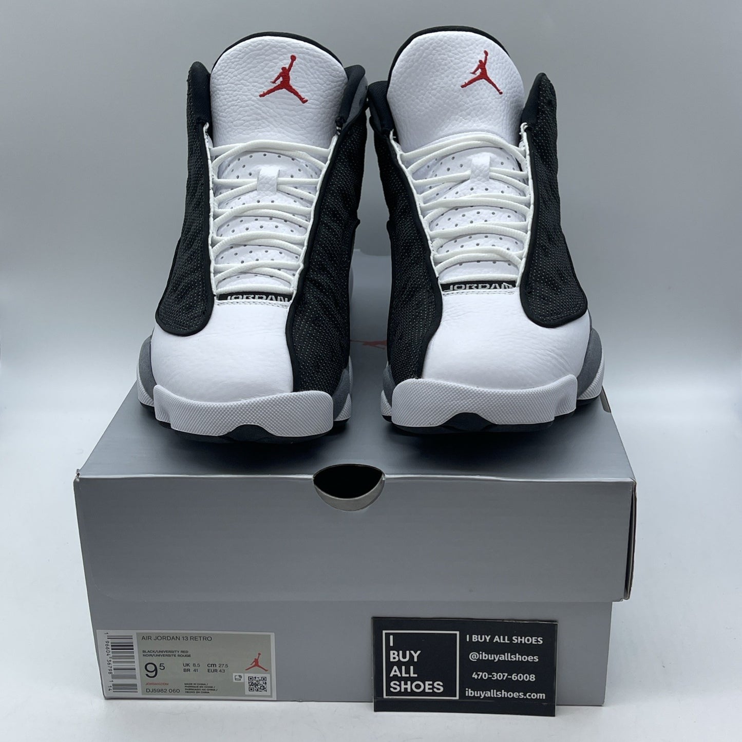 Size 9.5 - Air Jordan 13 Retro Black Flint White Suede Leather (DJ5982-060)