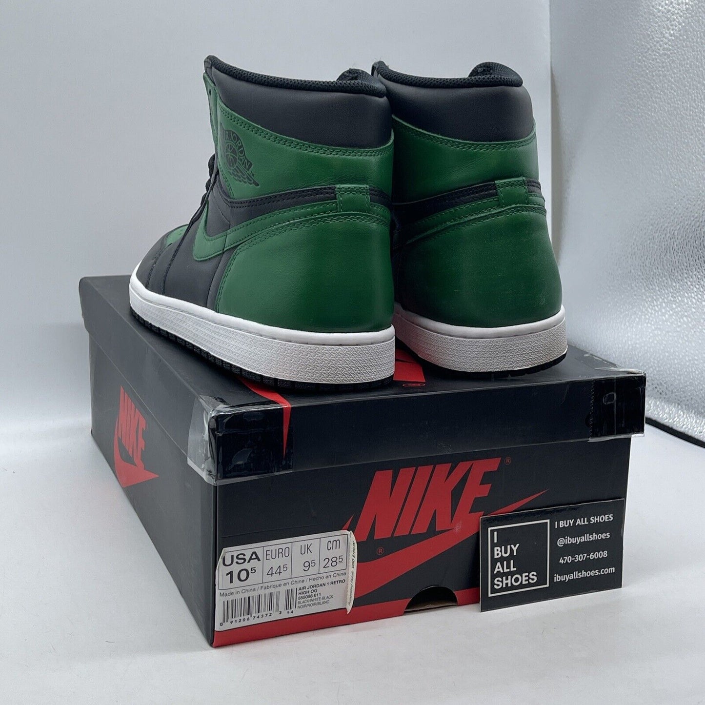 Size 10.5 - Air Jordan 1 Retro OG Prm High Yin Yang (CUSTOM) Green (555088-011)
