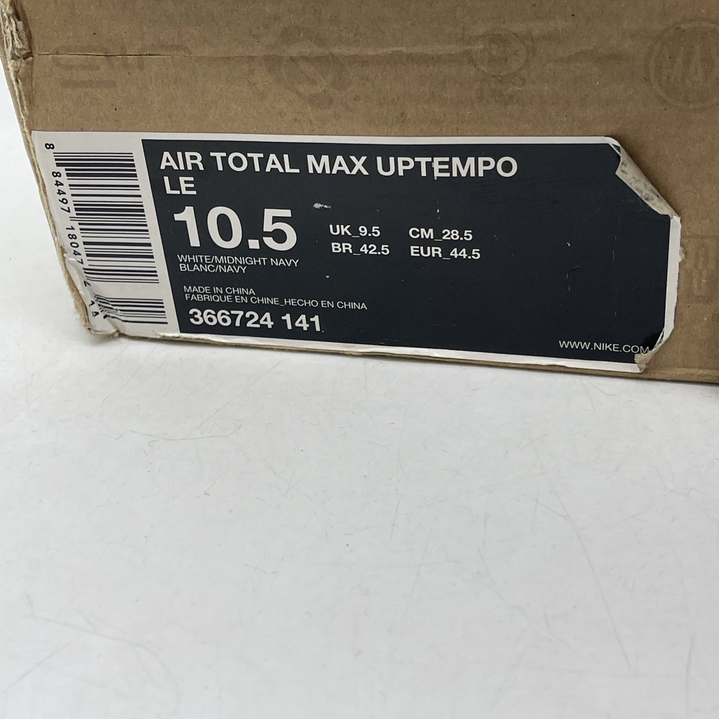 Size 10.5 - Nike Air Total Max Uptempo 2009 Midnight Navy (366724-141)