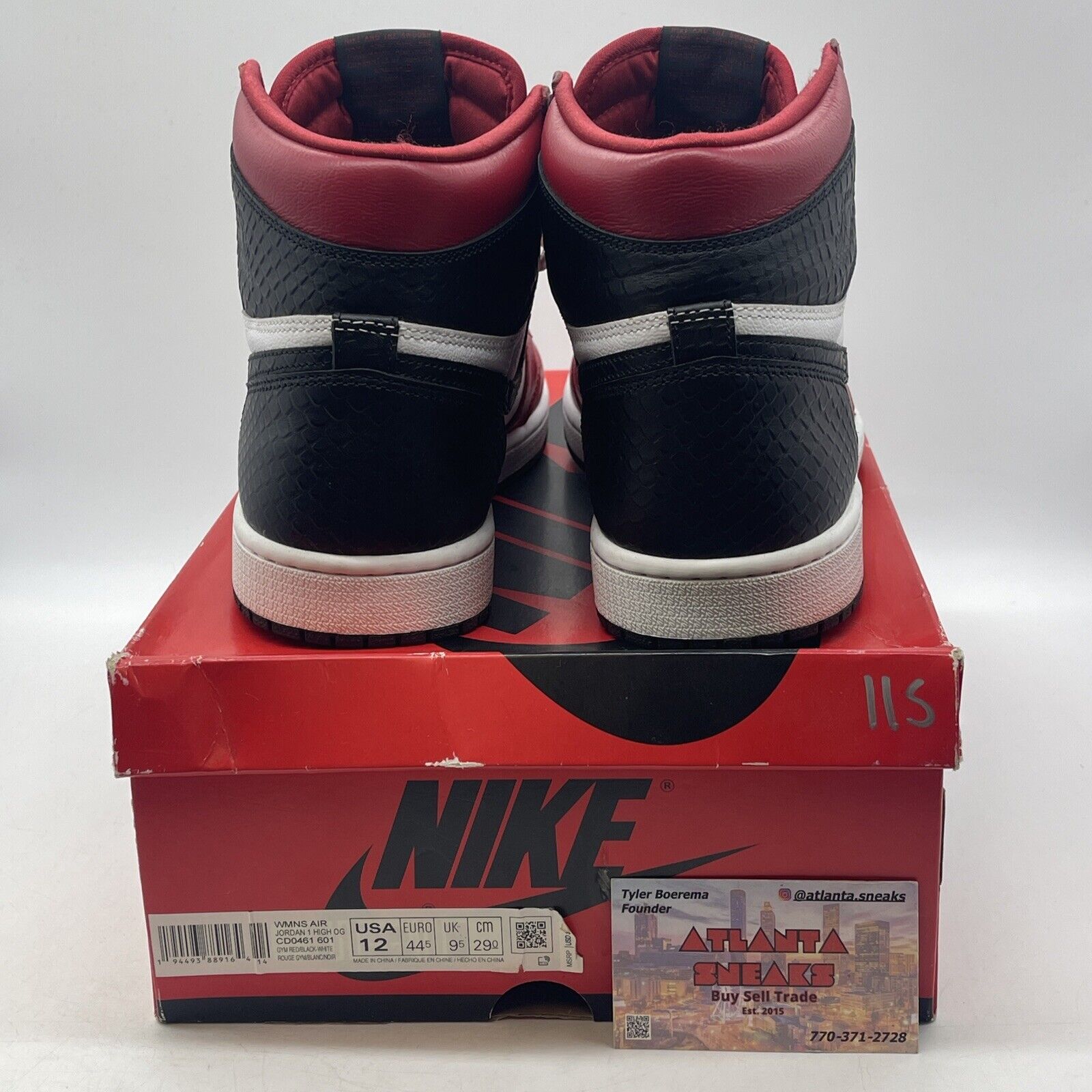 Size 12 W - Air Jordan 1 Retro OG High Satin Red W White Black (CD0461-601)