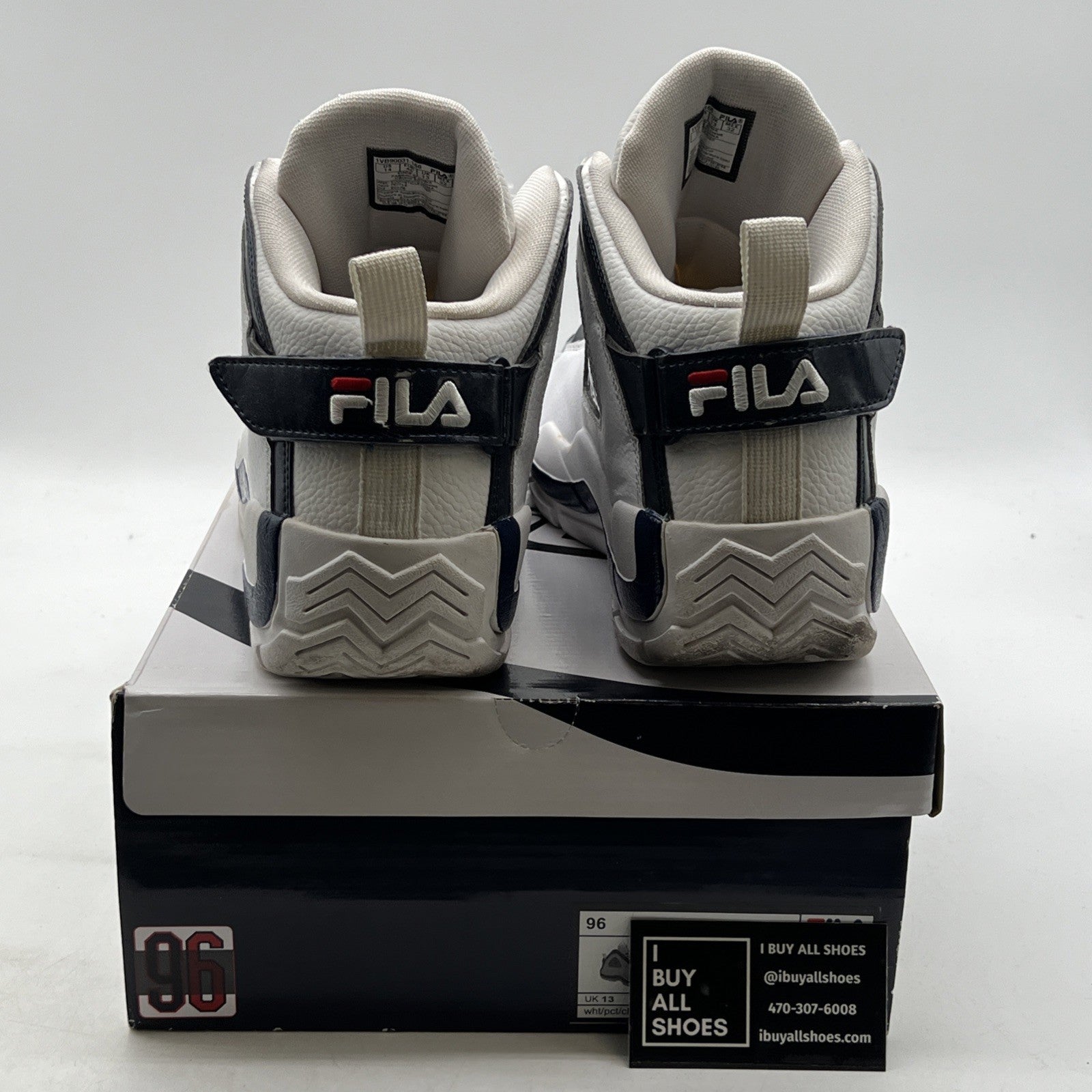 Size 14 - FILA GRANT HILL 2 II WHITE NAVY BLUE RED