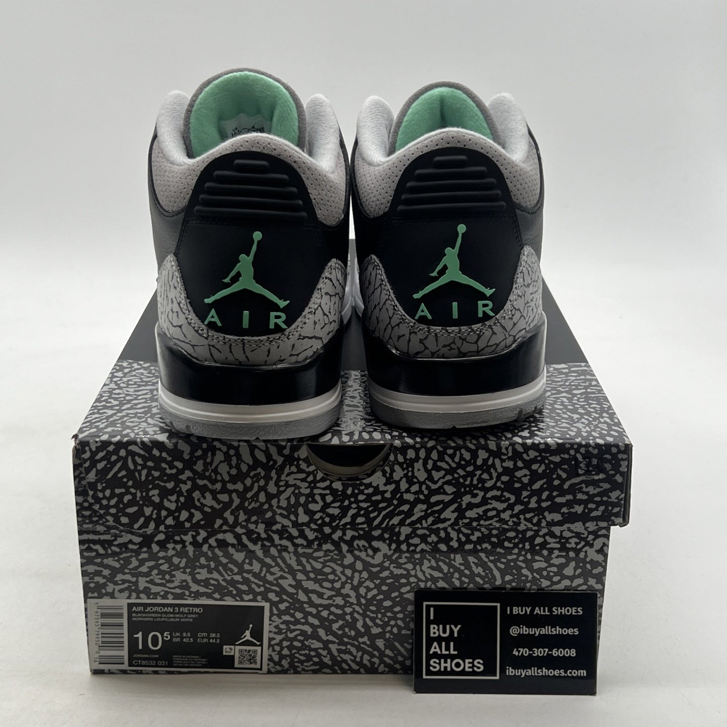 Size 10.5 - Air Jordan 3 Retro Green Glow (CT8532-031)