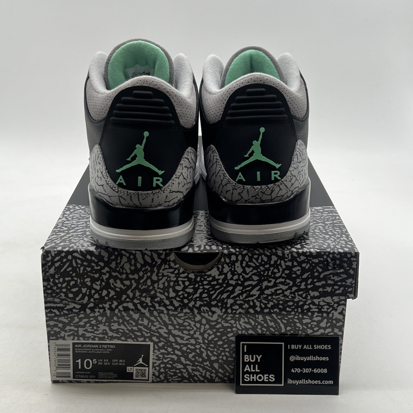 Size 10.5 - Air Jordan 3 Retro Green Glow (CT8532-031)