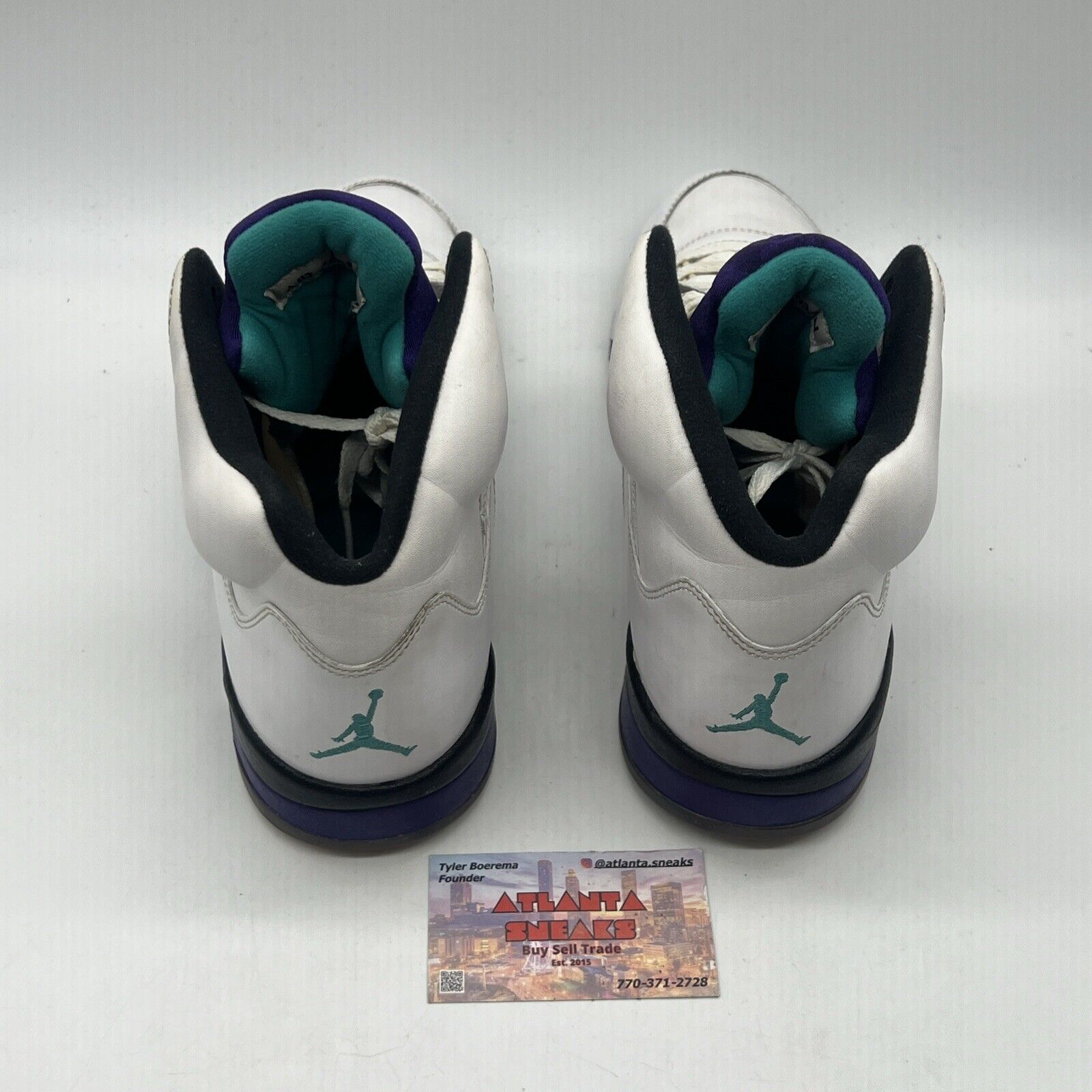 Size 11 - Jordan 5 Retro Grape 2013 White Black Purple Aqua Used