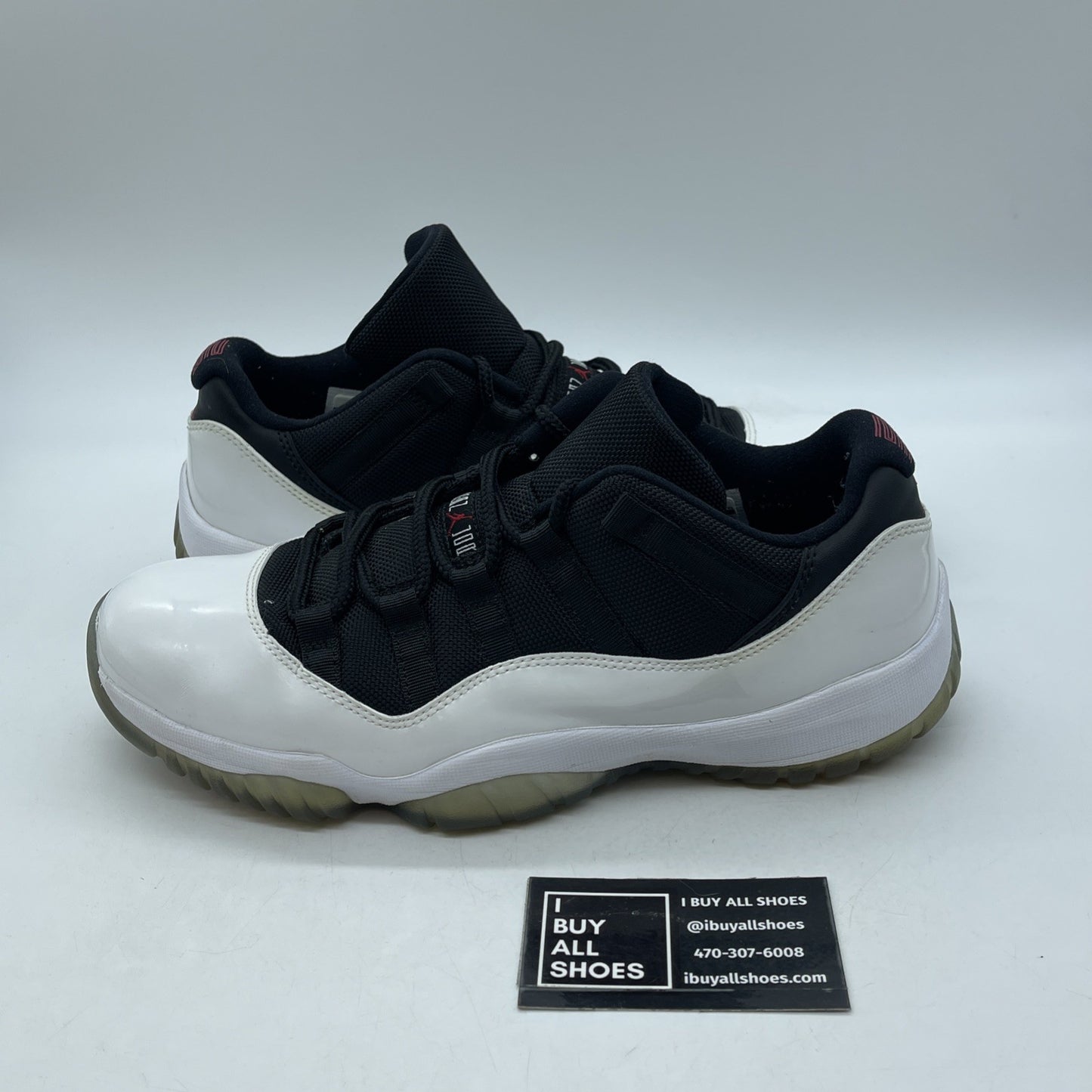 Size 9.5 - Air Jordan 11 Retro Low Tuxedo White Black Leather (528895-110)
