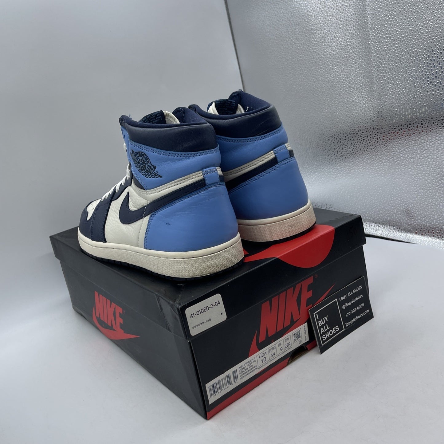 Size 10 - Air Jordan 1 Retro OG High Obsidian UNC 2019 (555088-140)