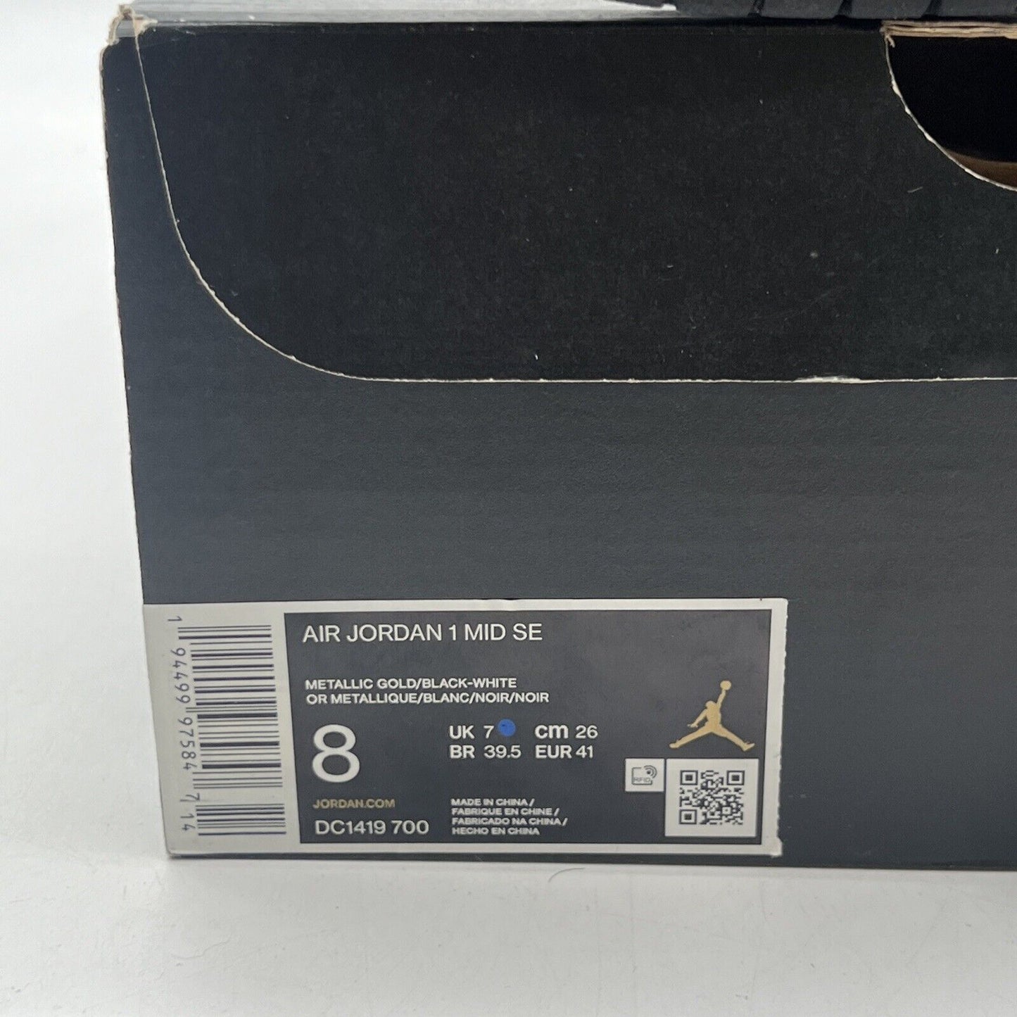 Size 8 - Jordan 1 Mid SE Metallic Gold 2020 Black White Leather (DC1419-700)