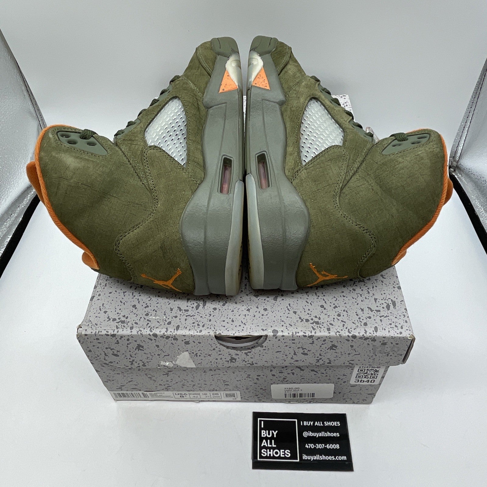 Size 8.5 - Air Jordan 5 Retro 2024 Olive Green Orange Suede (DD0587-308)