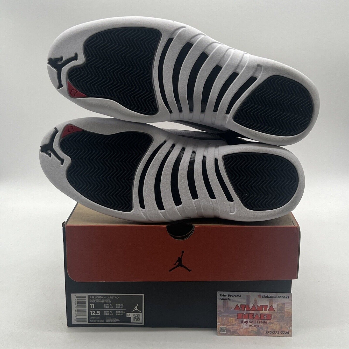 Size 11 - Jordan 12 Retro Mid Playoff White Black Red Leather (CT8013-006)