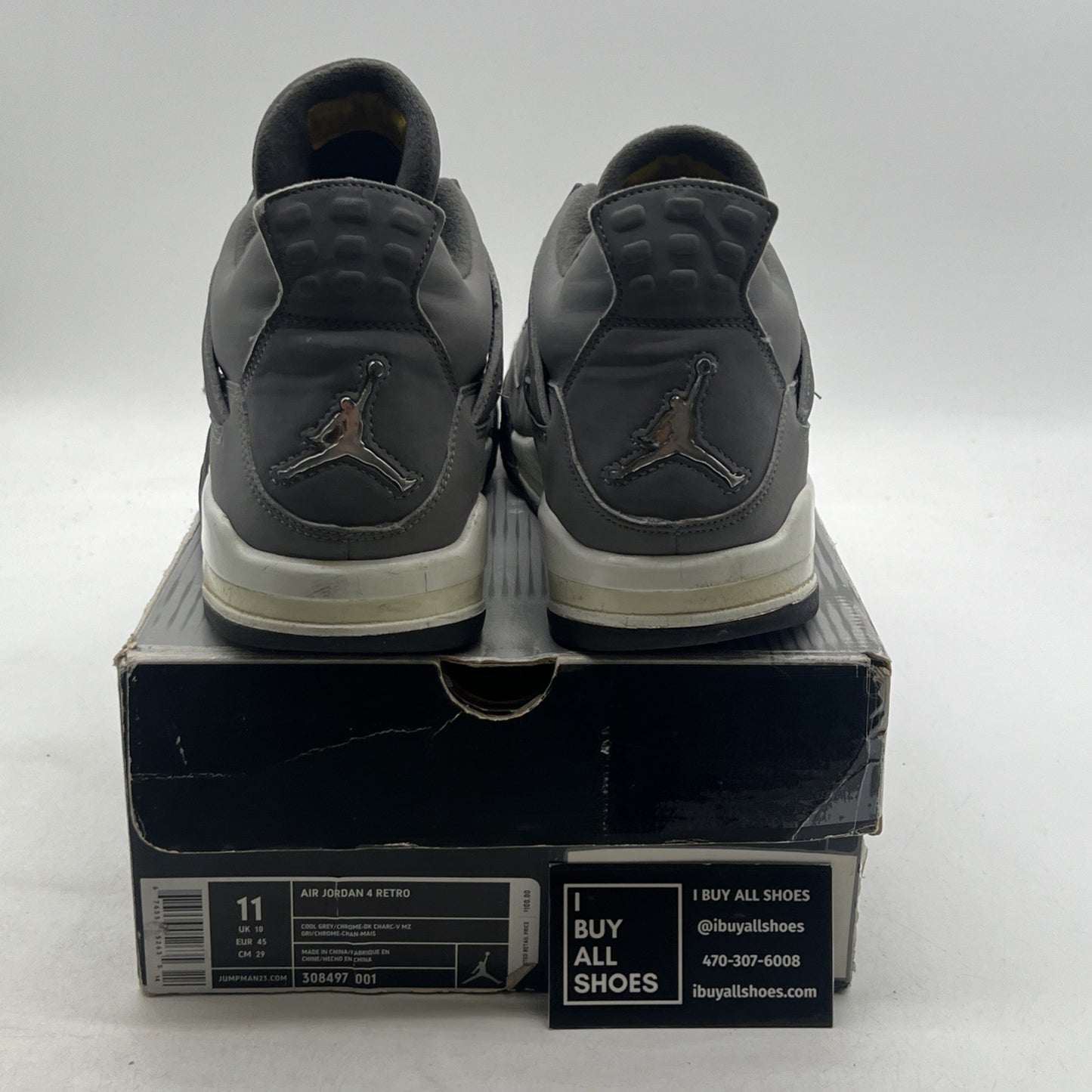 Size 11 - Air Jordan 4 Retro 2004 Cool Grey (308497-001)