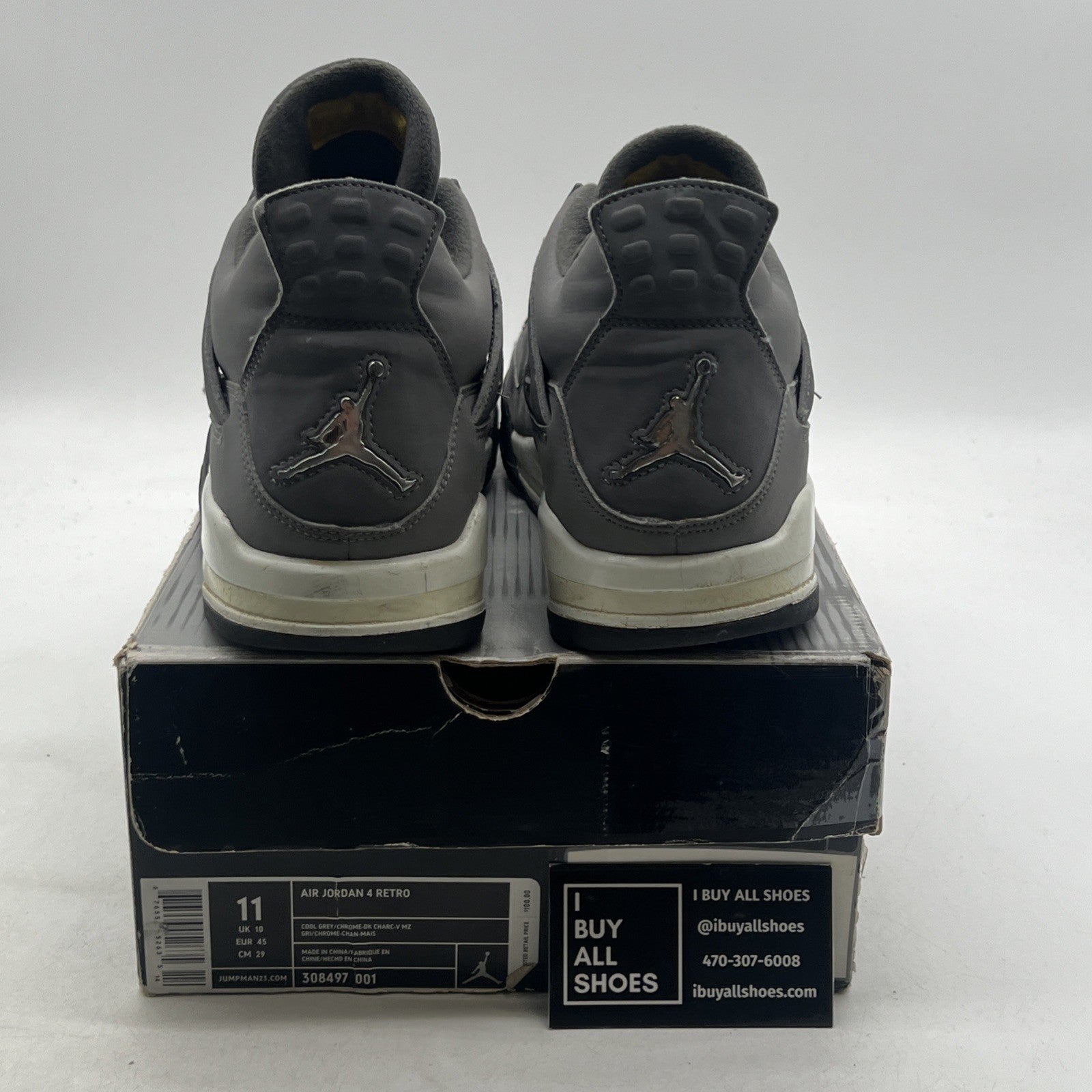 Size 11 - Air Jordan 4 Retro 2004 Cool Grey (308497-001)