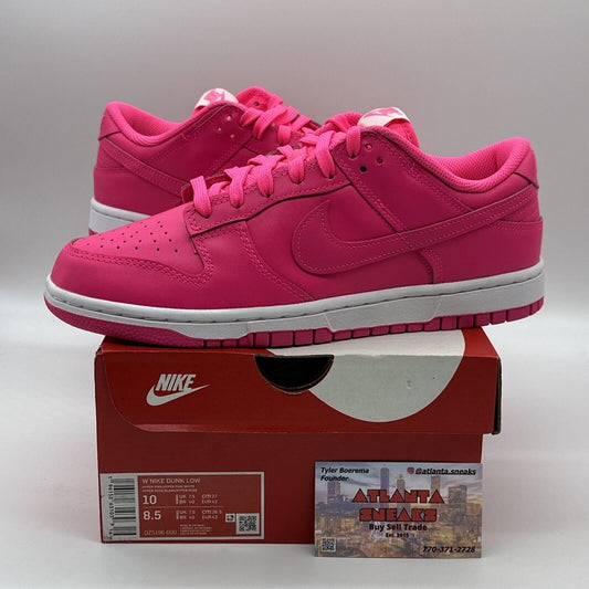 Nike Dunk Low ‘Hyper Pink’ Women's Size 10 Men's Size 8.5 DZ5196-600 Box Big Pin