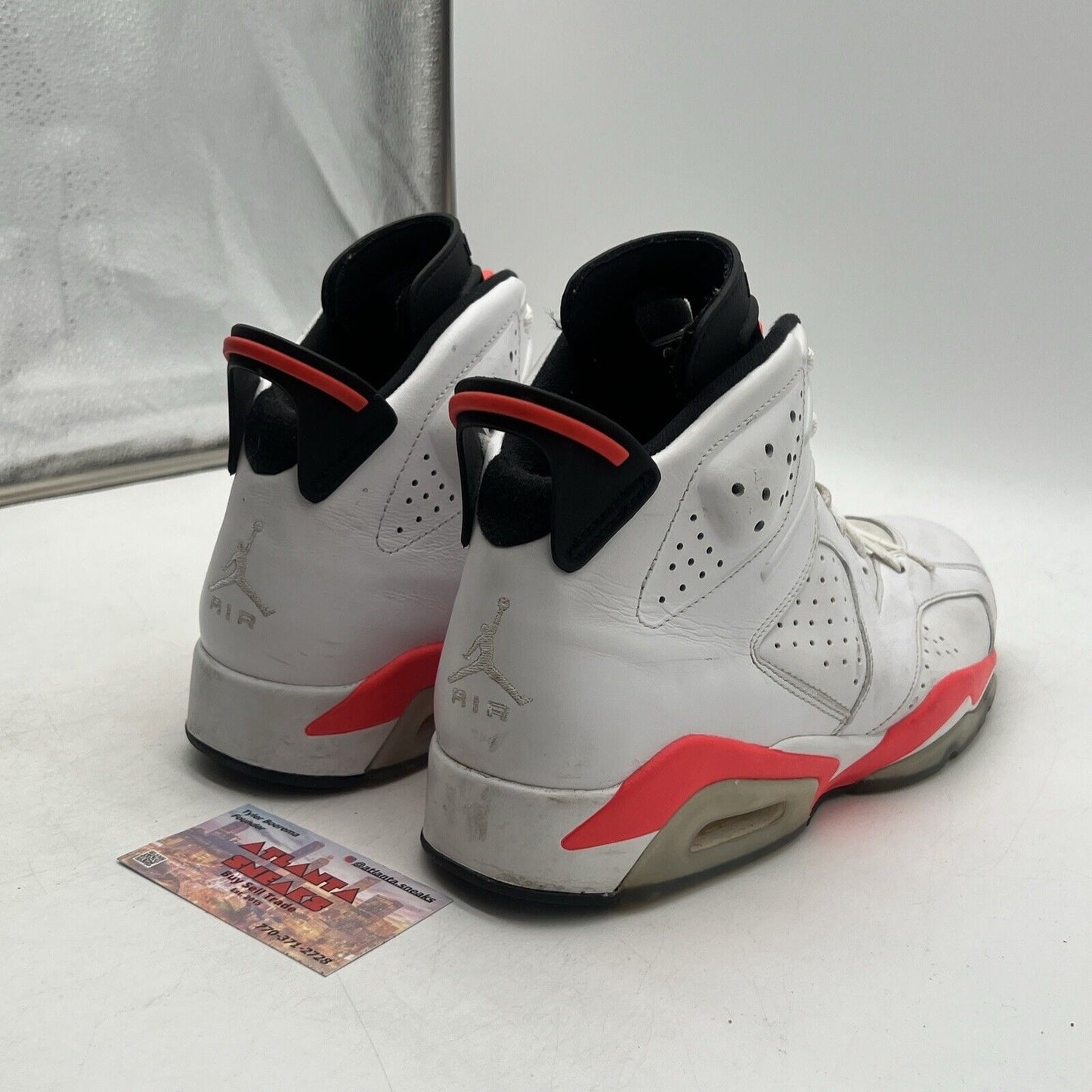 Size 11 - Air Jordan 6 Retro 2014 White Infrared Black Leather (384664-123)