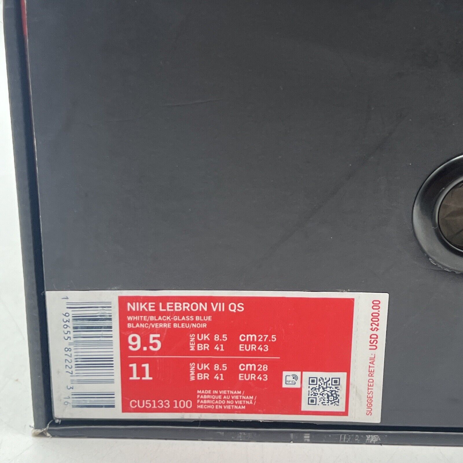 Size 9.5 - Nike Air Max LeBron 7 Retro QS 2019 Red Carpet Aqua Red (CU5133-100)