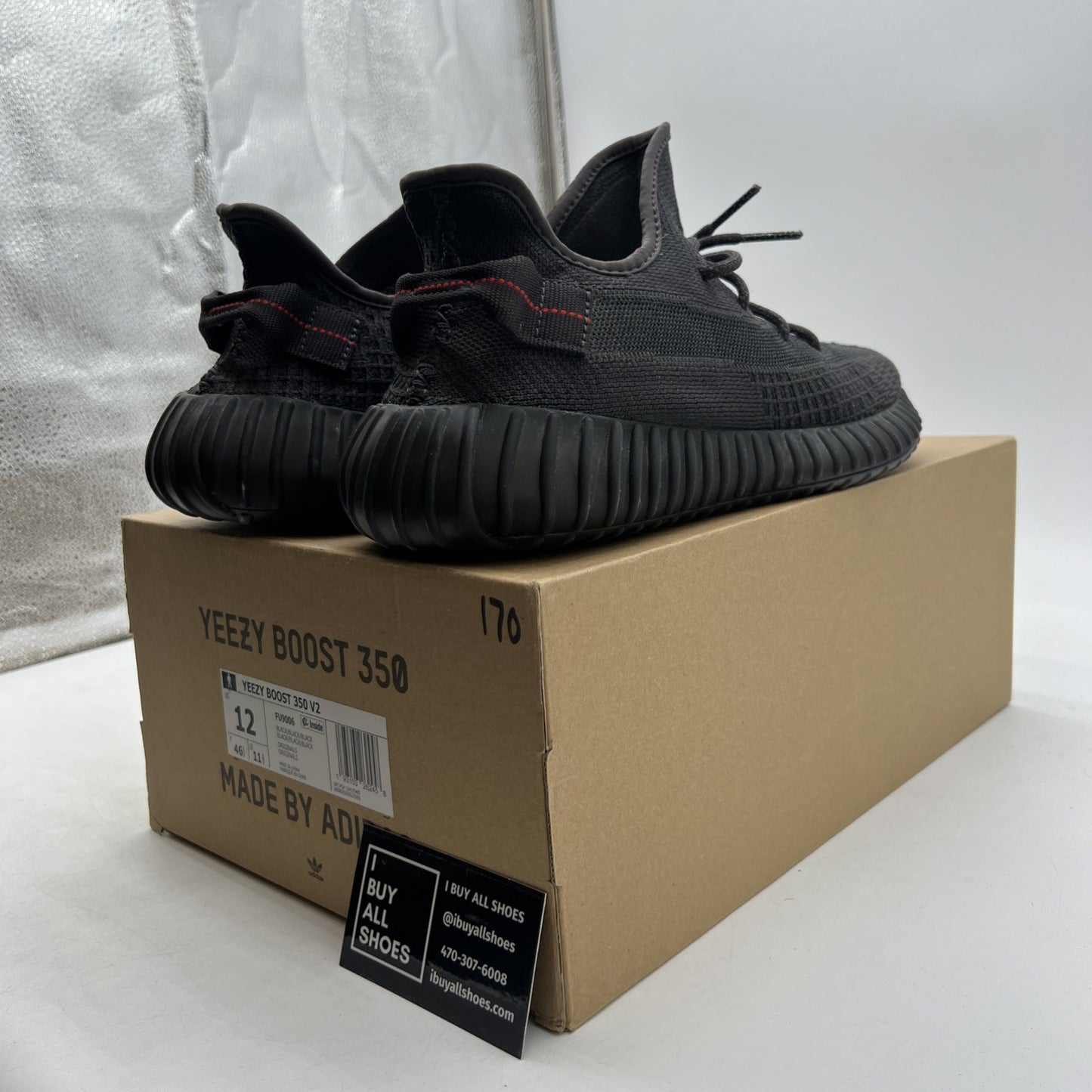 Size 12 - adidas Yeezy Boost 350 V2 Low Black Non-Reflective (FU9006)