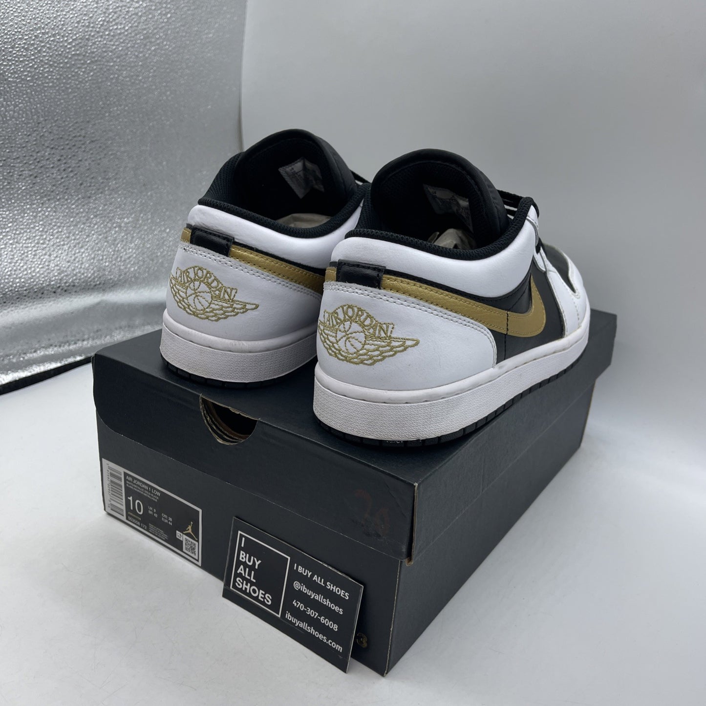 Size 10 - Air Jordan 1 Low Gold Swoosh (553558-172)