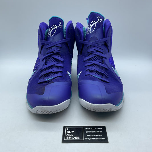 Size 13 - Nike LeBron 9 Summit Lake Hornets Purple Blue Leather (469764-500)