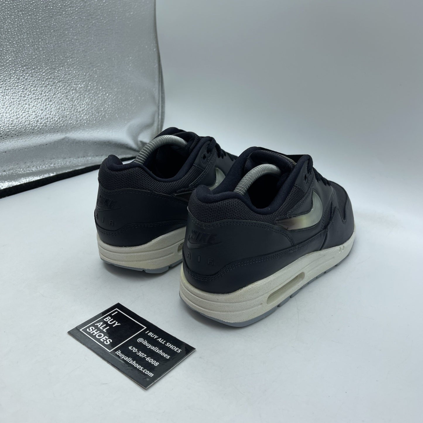 Size 10.5W - Nike Air Max 1 Jelly Jewel Black Leather (AT5248-001)