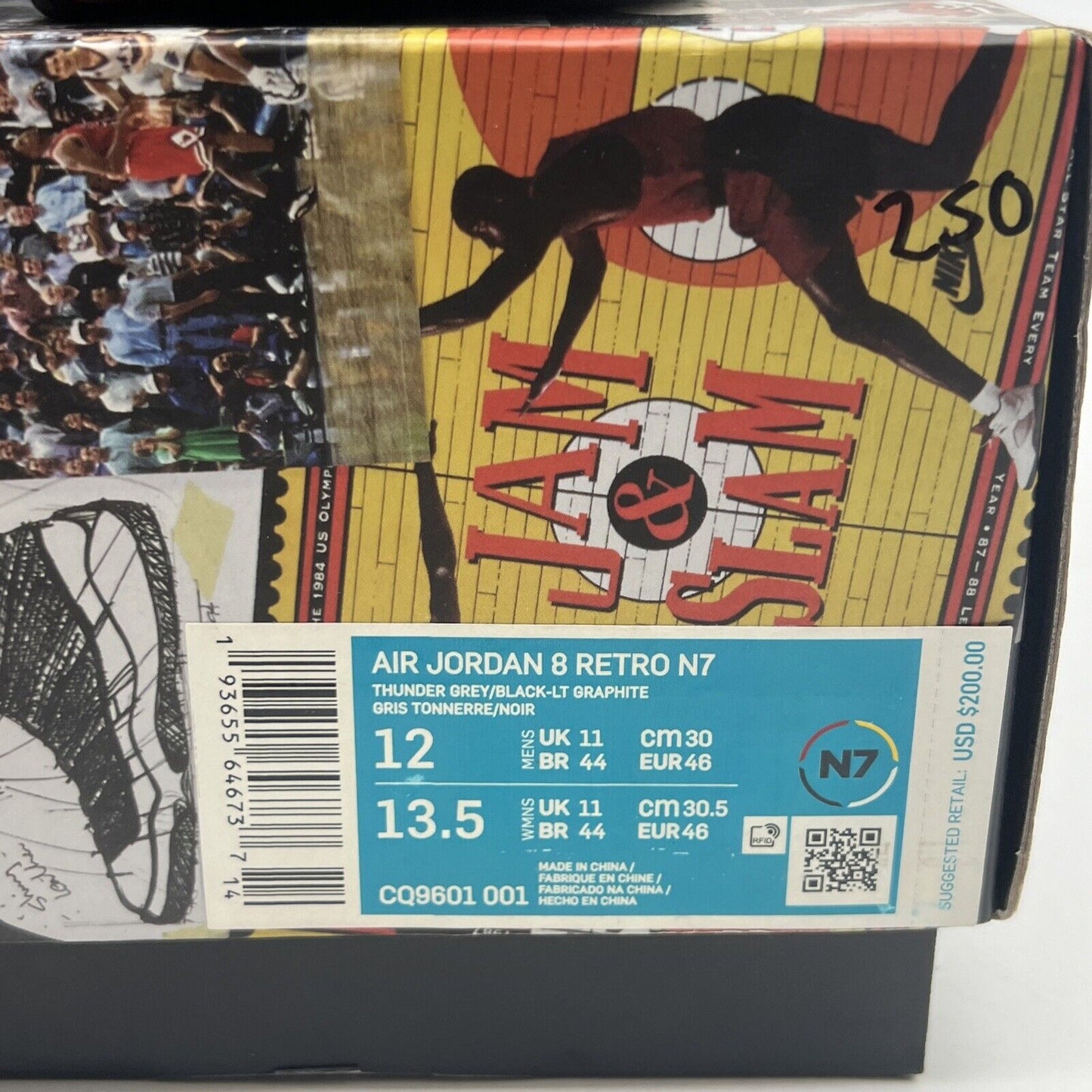 Size 12 - Air Jordan 8 Retro SP N7 Pendleton Black Suede (CQ9601-001)