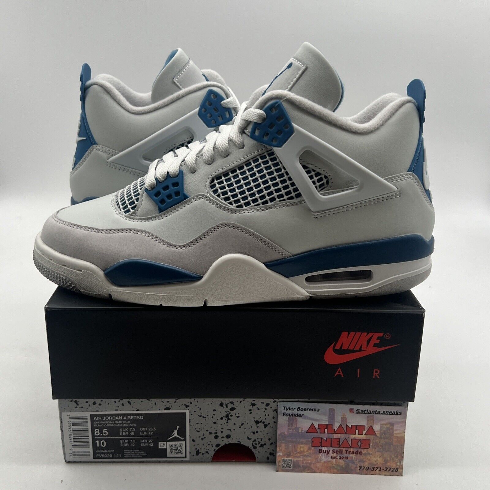 Size 8.5 - Air Jordan 4 Retro 2024 Military Blue (FV5029-141)