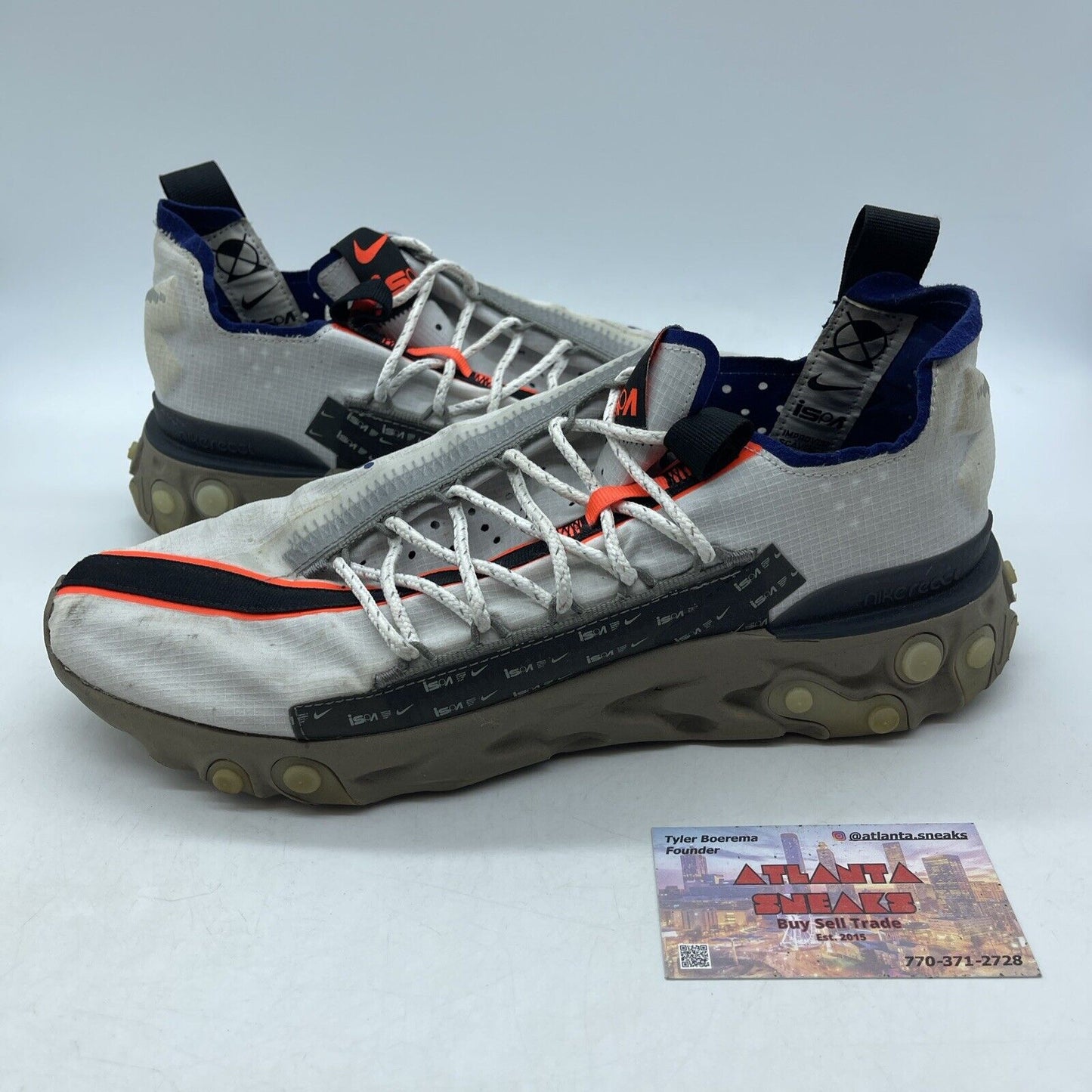 Size 11 - Nike React WR ISPA Summit White Orange Blue Black Suede (AR8555-100)