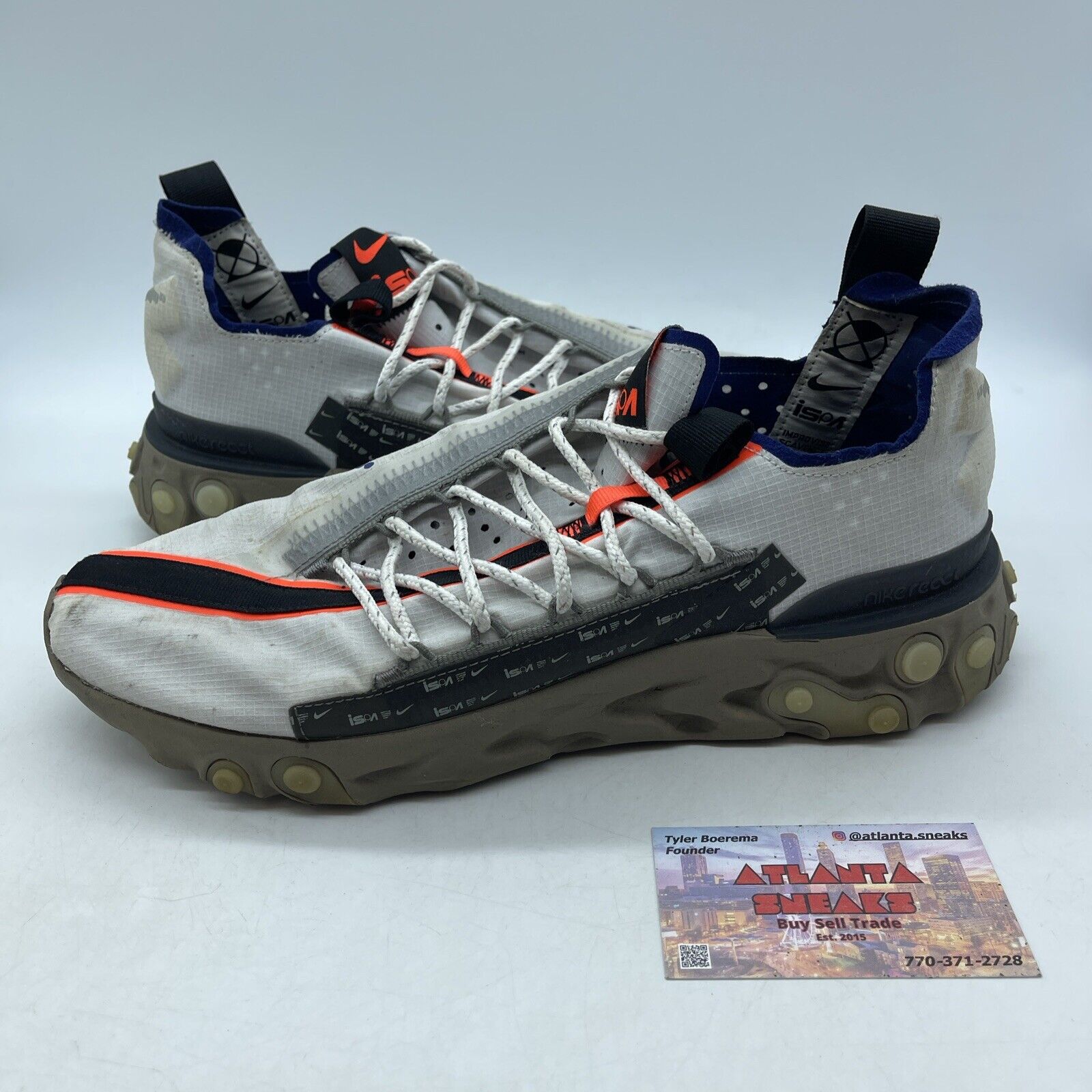 Size 11 - Nike React WR ISPA Summit White Orange Blue Black Suede (AR8555-100)