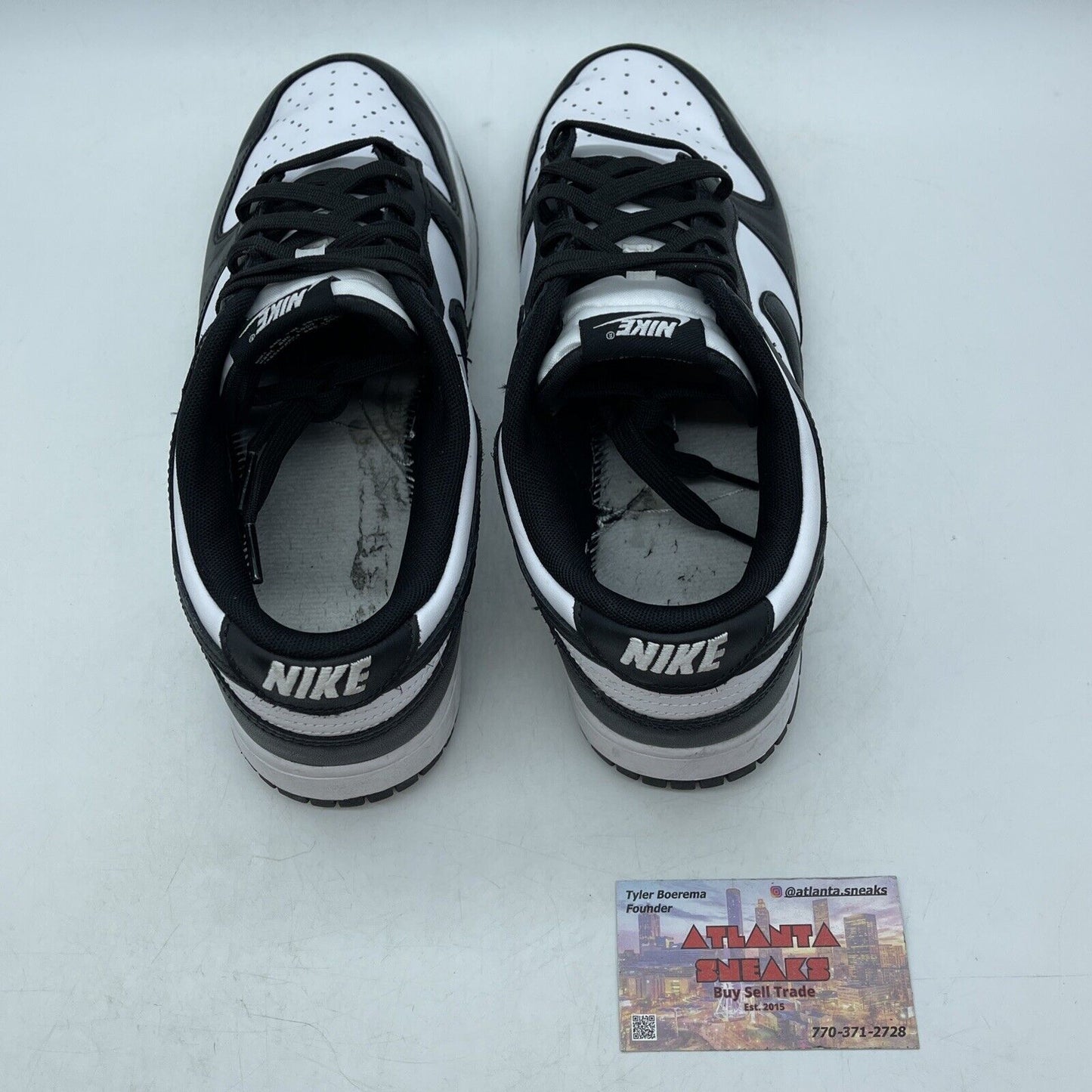 Size 9.5 - Nike Dunk Low Black White Leather (DD1391-100)