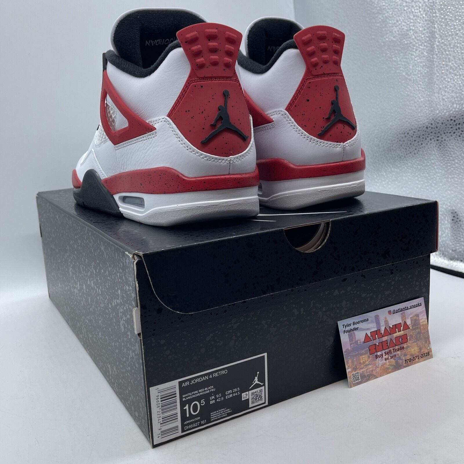 Size 10.5 - Jordan 4 Retro Mid Red Cement White Black Red Leather (DH6927-161)
