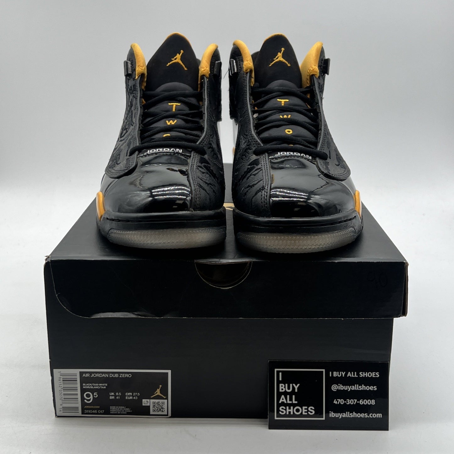 Size 9.5 - Jordan Dub Zero Black Taxi (311046-017)