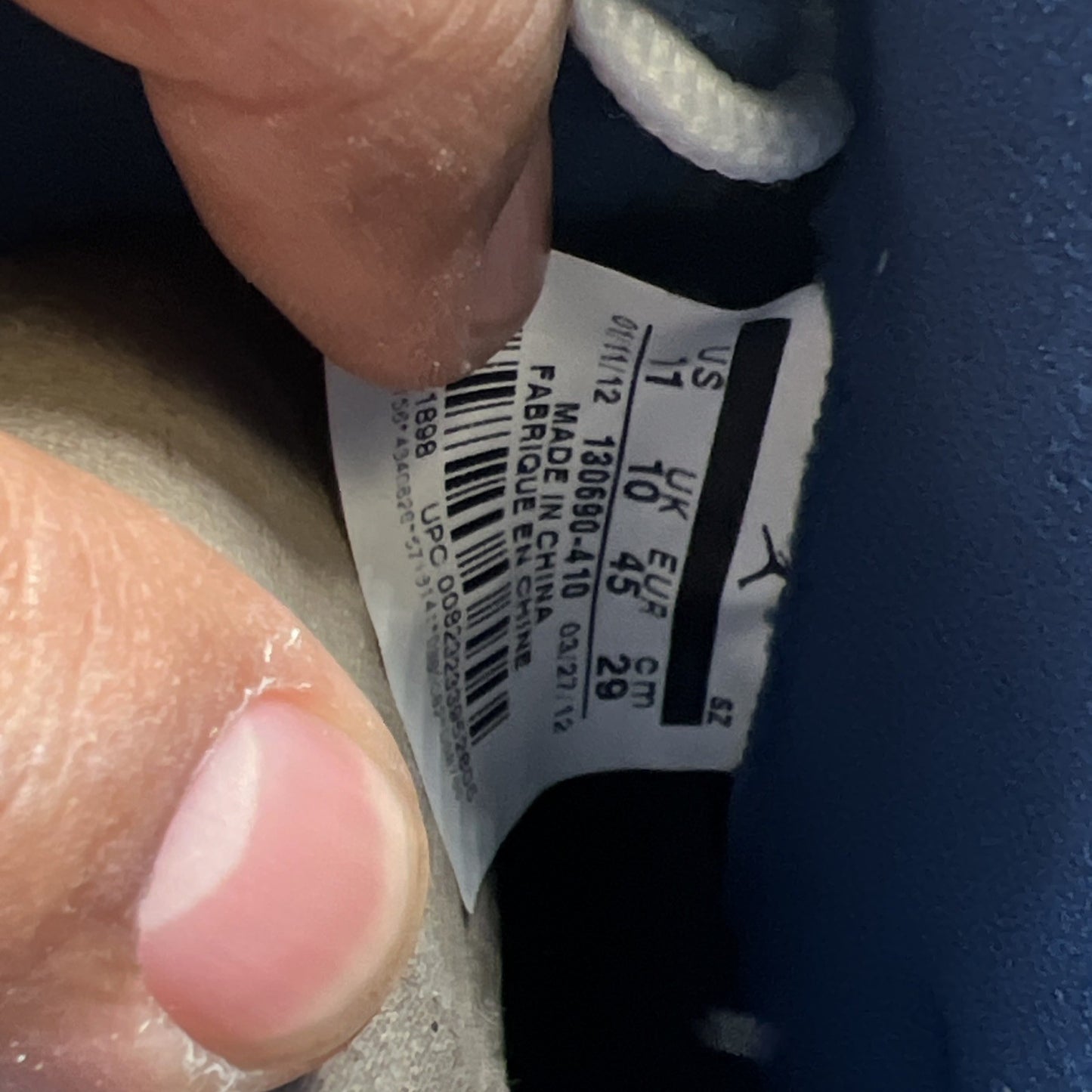 Size 11 - Air Jordan 12 Retro 2012 Obsidian (130690-410)