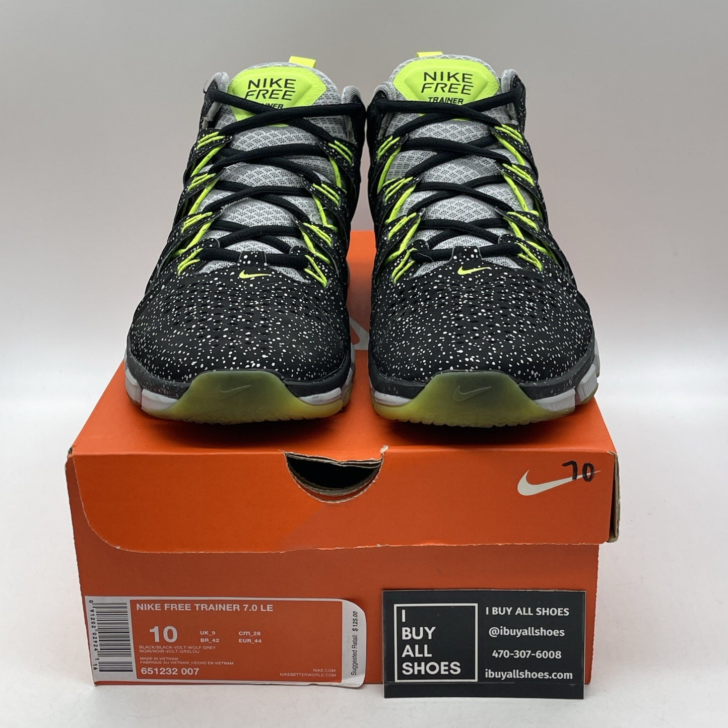 Size 10 - Nike Free Trainer 7 LE Mid Cement City Black White Grey (651232-007)