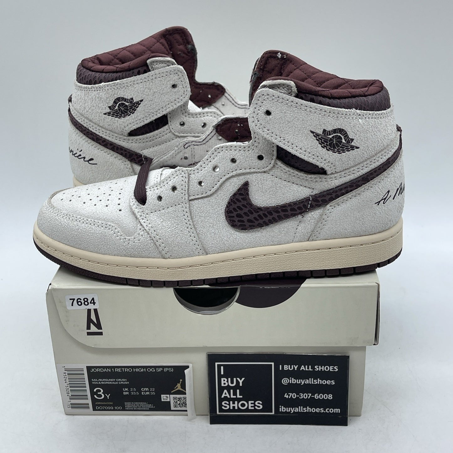 Size 3Y - Air Jordan 1 OG x A Ma Maniere High Airness (DO7099-100)